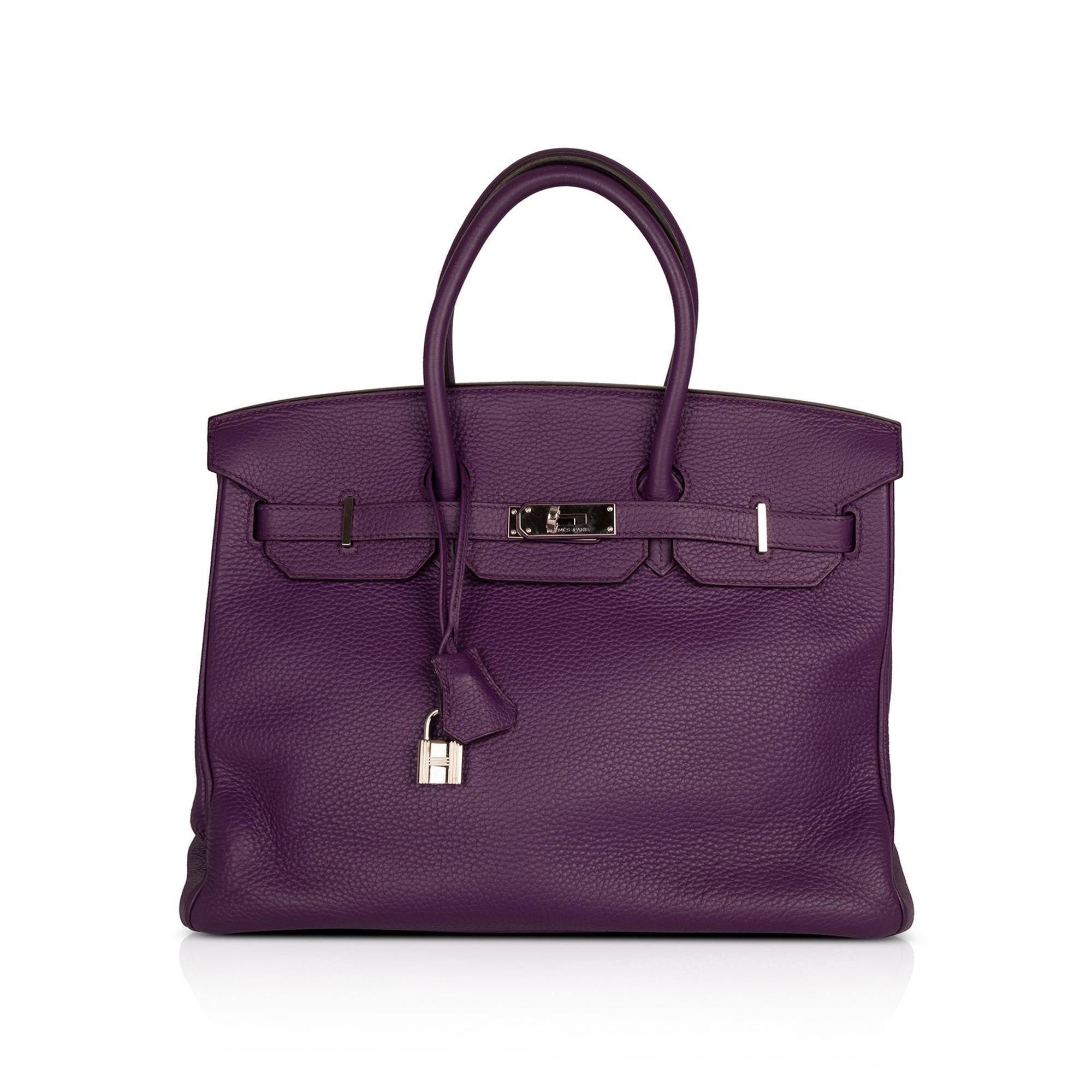 Hermes Purple Clemence Birkin 35