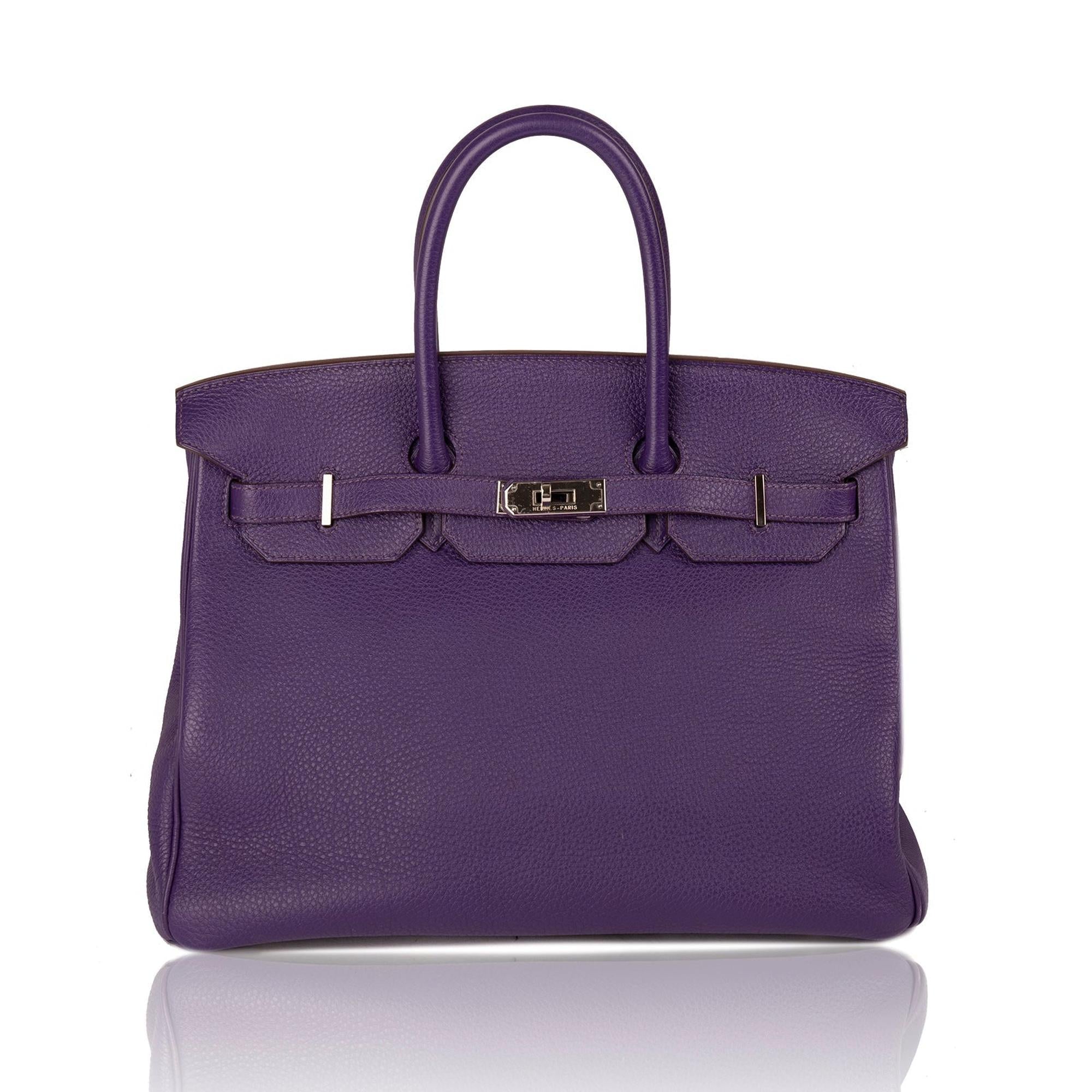 Hermes Purple Clemence Birkin 35