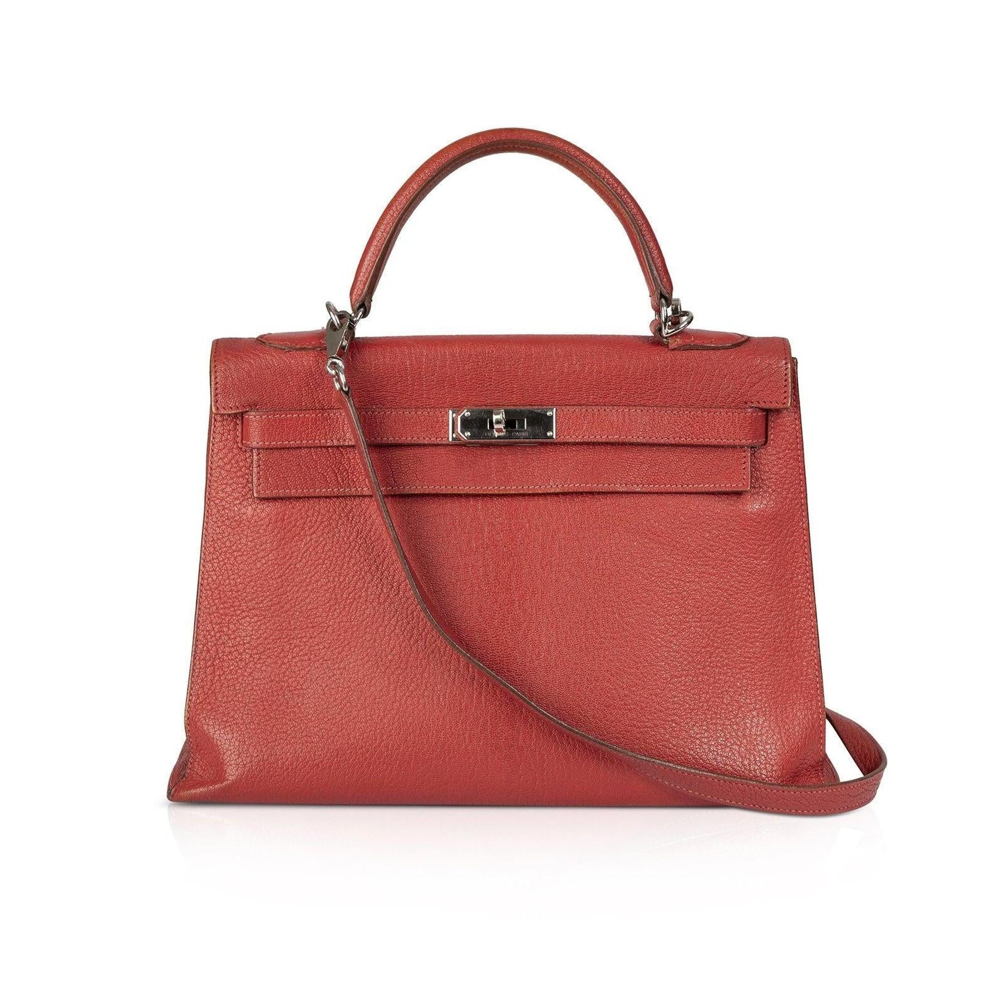 Hermes Red Chevre Mysore Kelly 32
