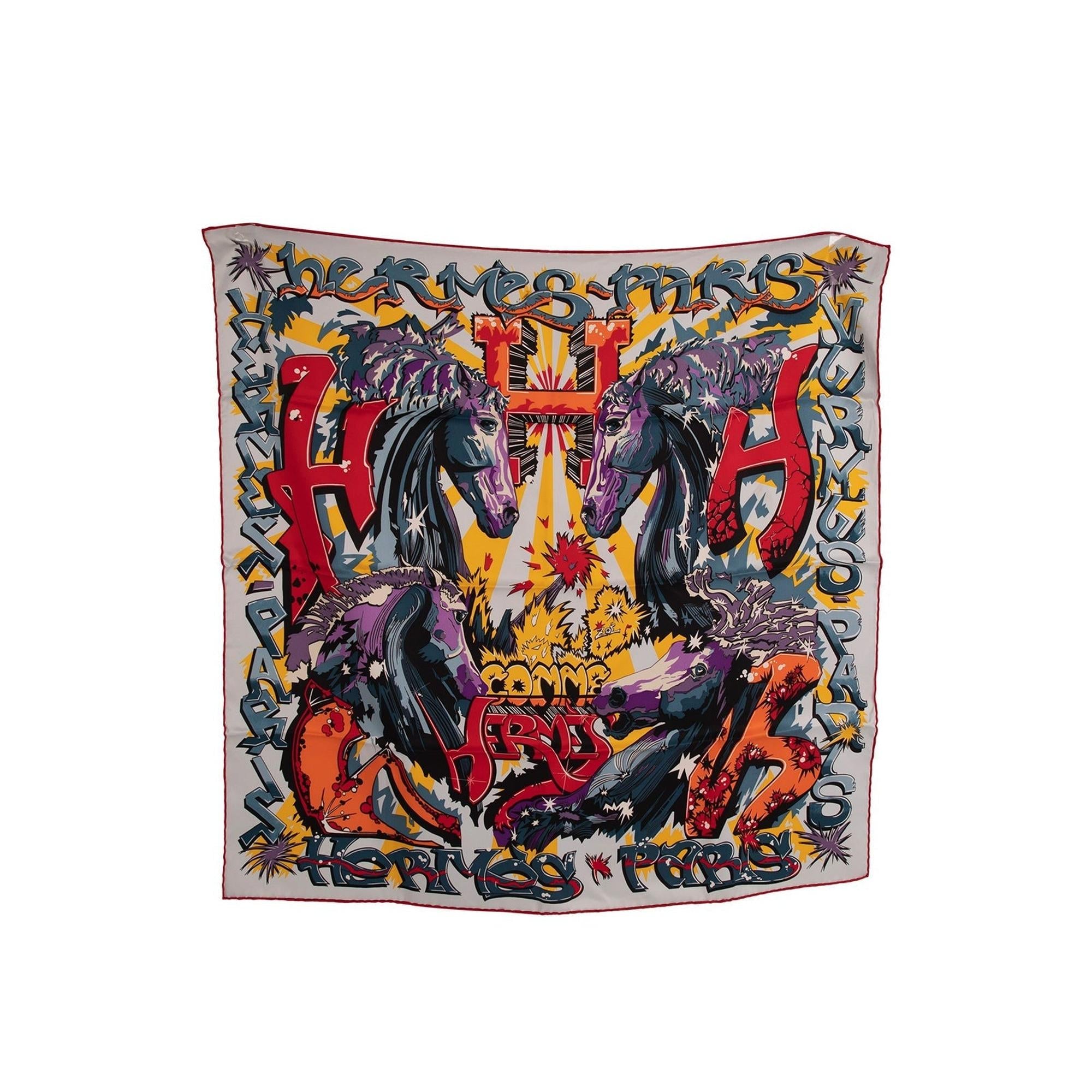 Hermes Silk H Comme Hermes Scarf 70 w/ Box