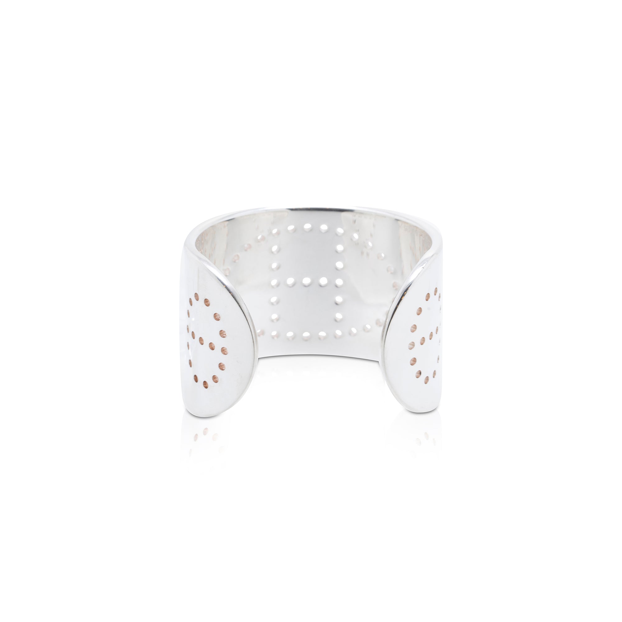 Hermes Sterling Silver Eclipse Cuff Bracelet