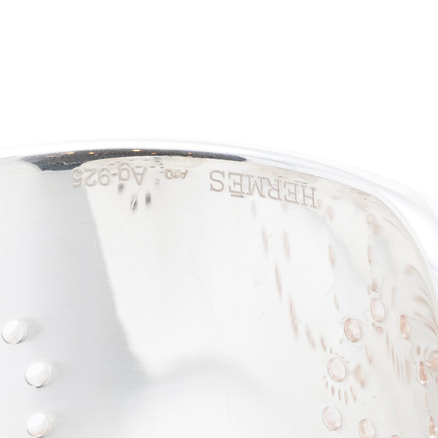 Hermes Sterling Silver Eclipse Cuff Bracelet