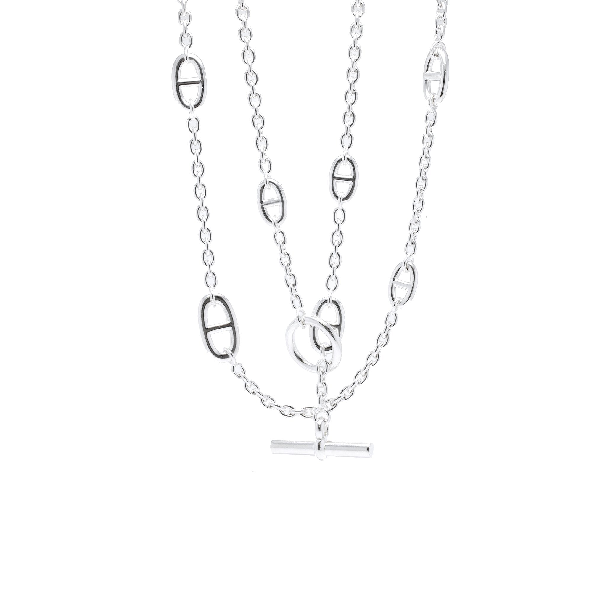 Hermes Sterling Silver Farandole Long Necklace
