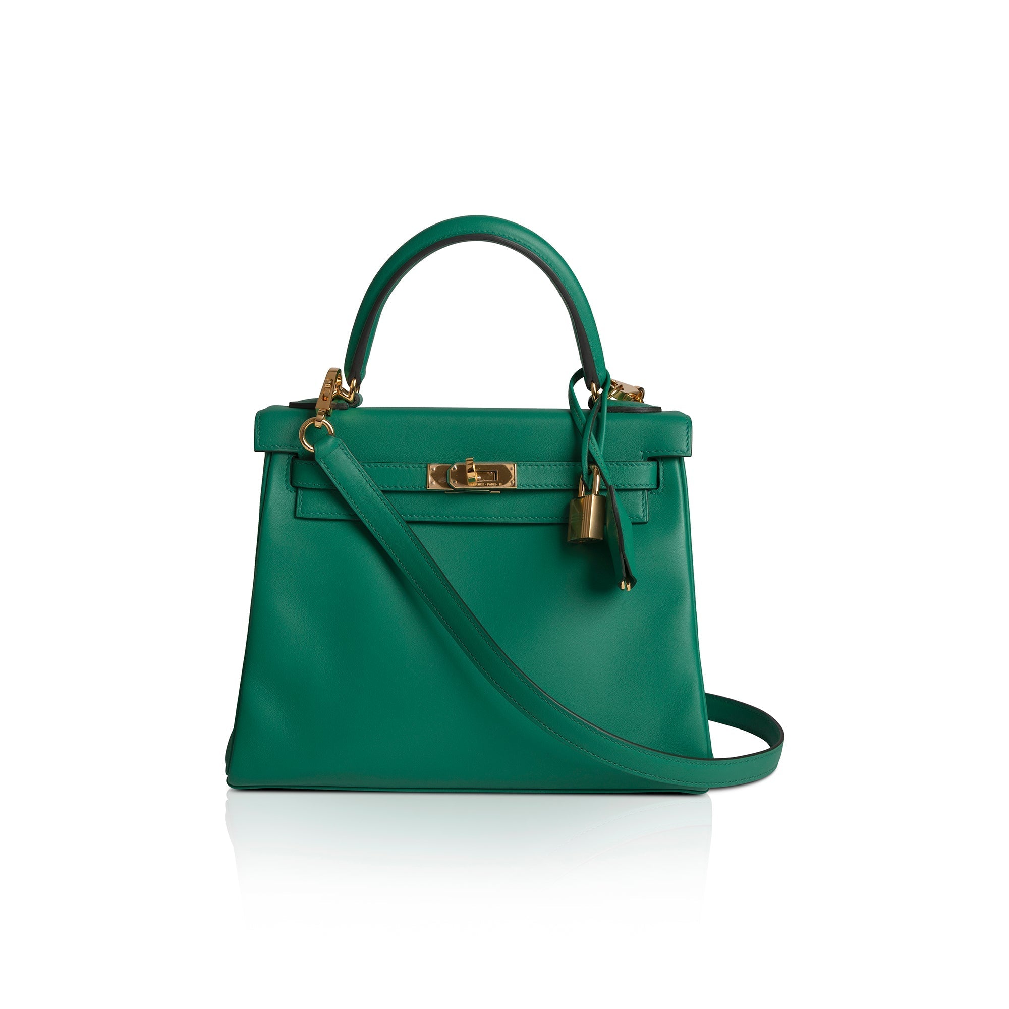 Hermes Vert Vertigo Swift Kelly II Retourne 25 w/ Box & Receipt