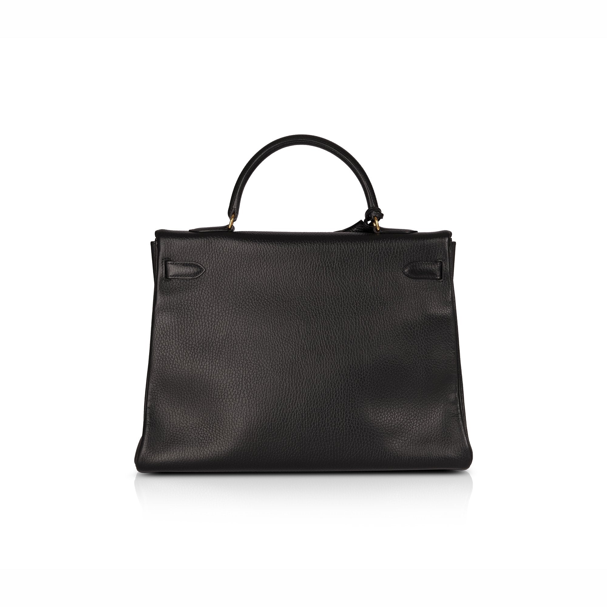 Hermes Vintage Black Clemence Kelly Retourne 35