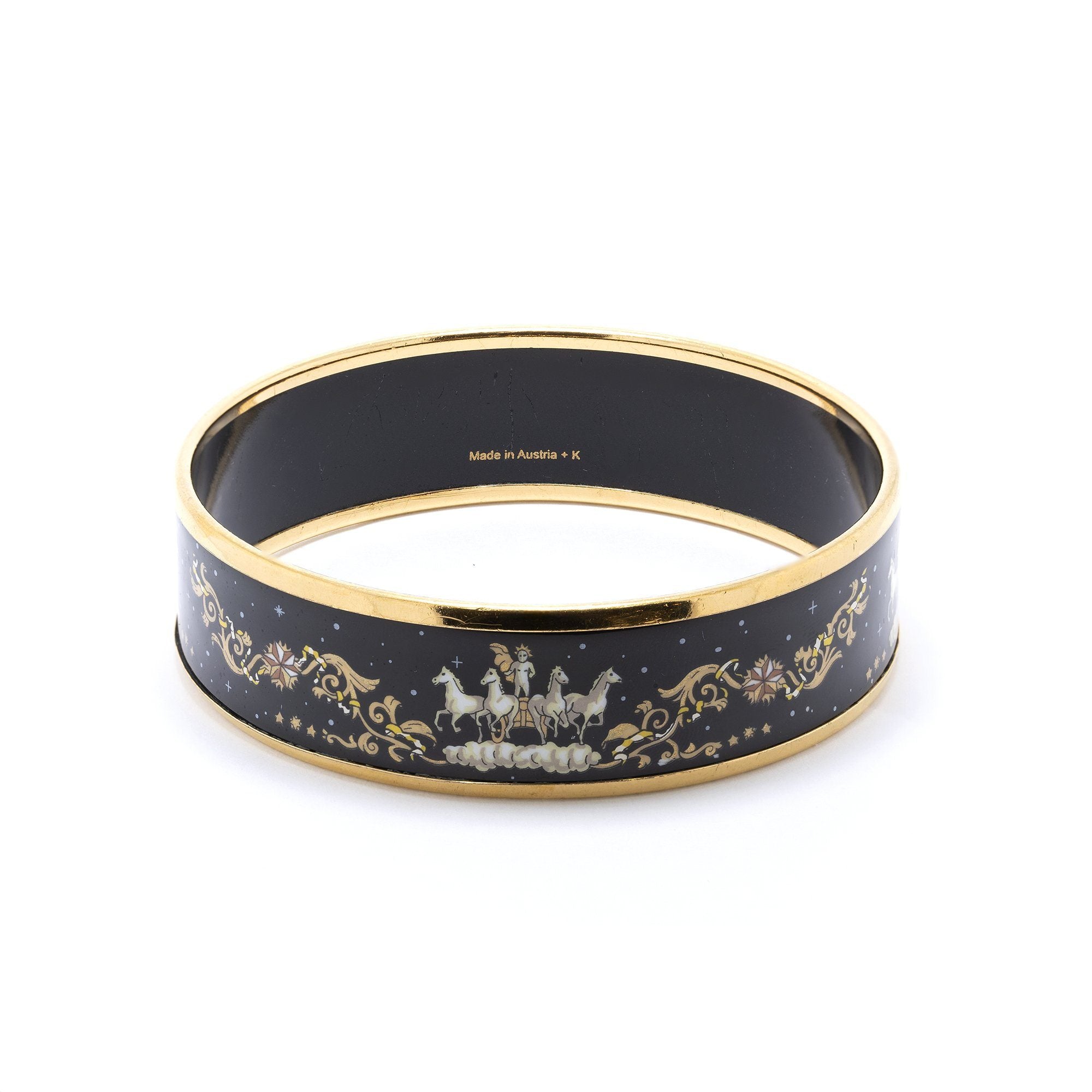 Hermes Wide Enamel Bangle Bracelet