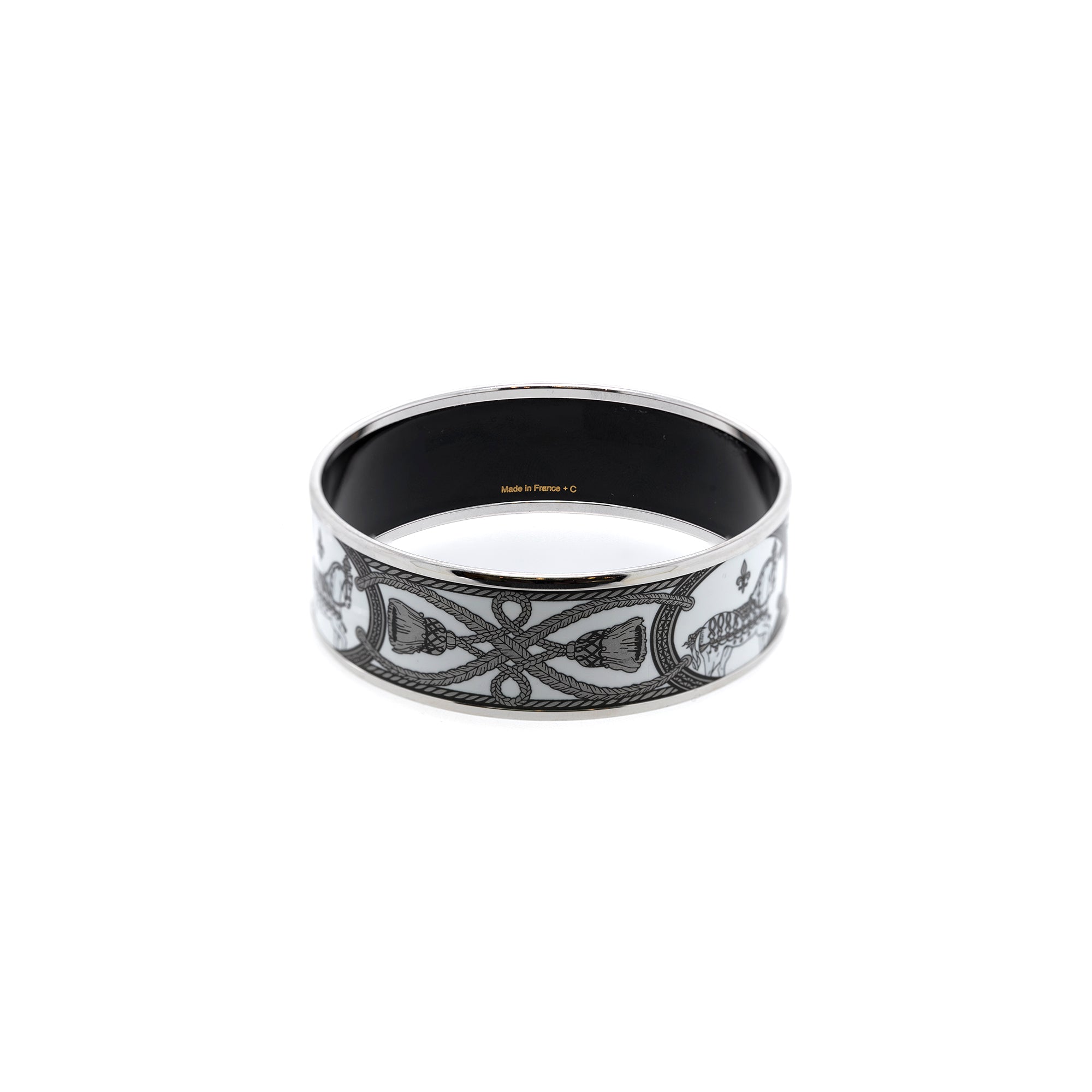 Hermes Wide Enamel Bangle Bracelet