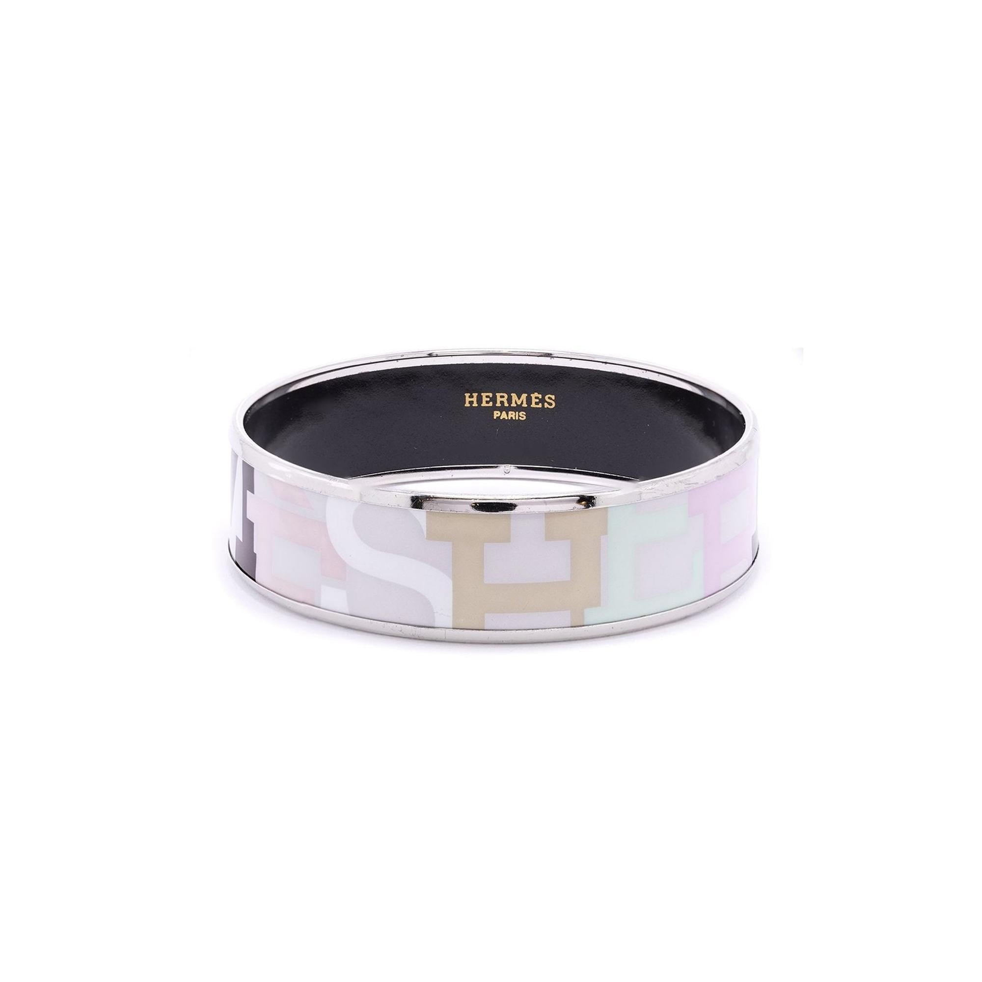 Hermes Wide Enamel Bangle Bracelet