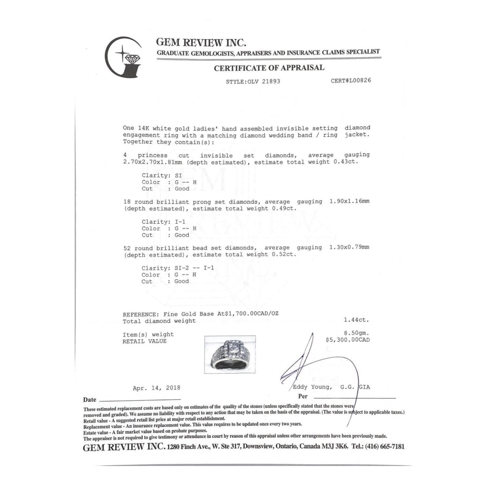 Invisible Set Diamond Engagement Ring