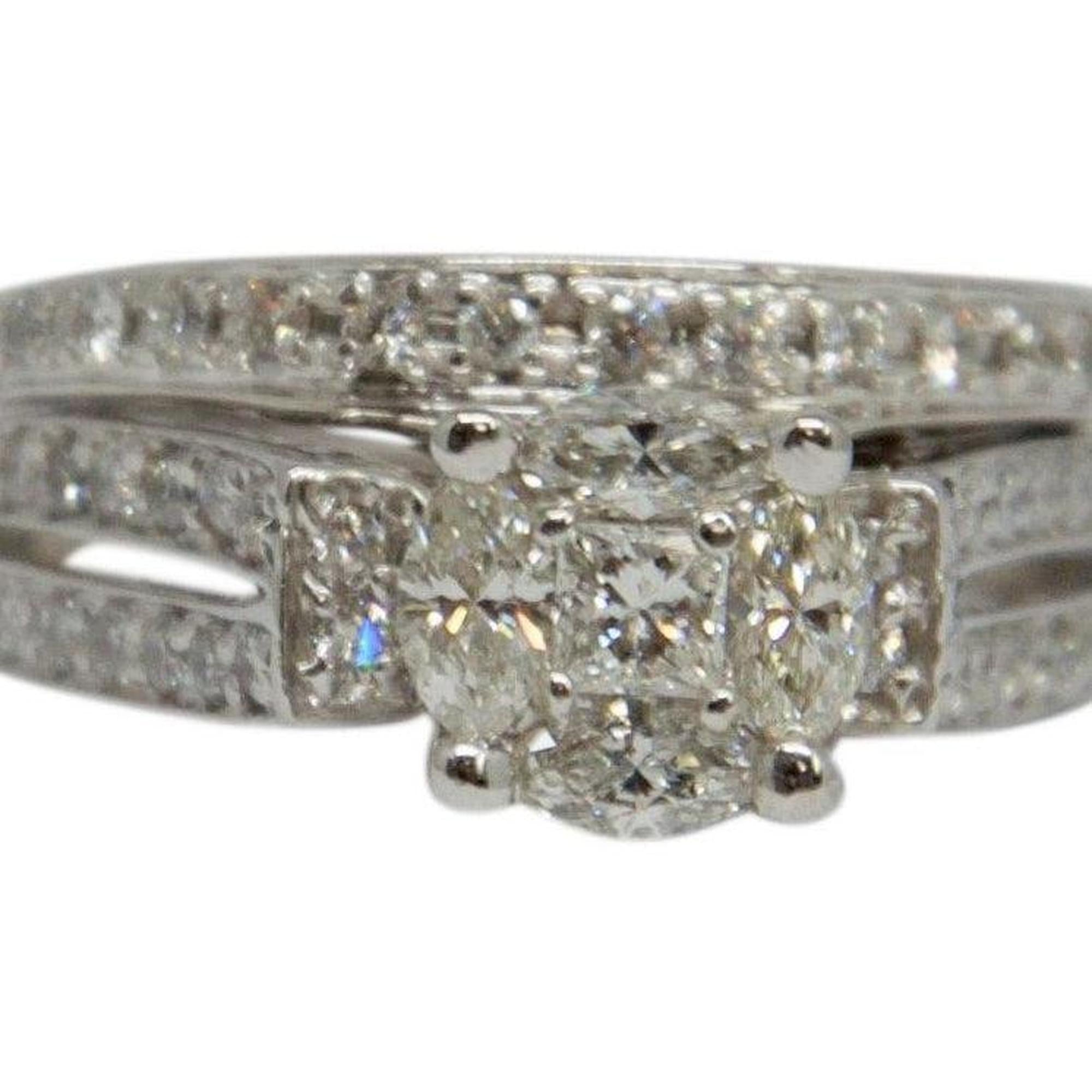 Invisible Set Diamond Ring and Matching Band