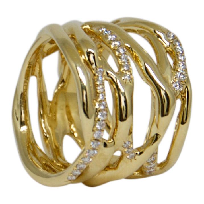 Ippolita Gold Drizzle Split Ring with Diamonds
