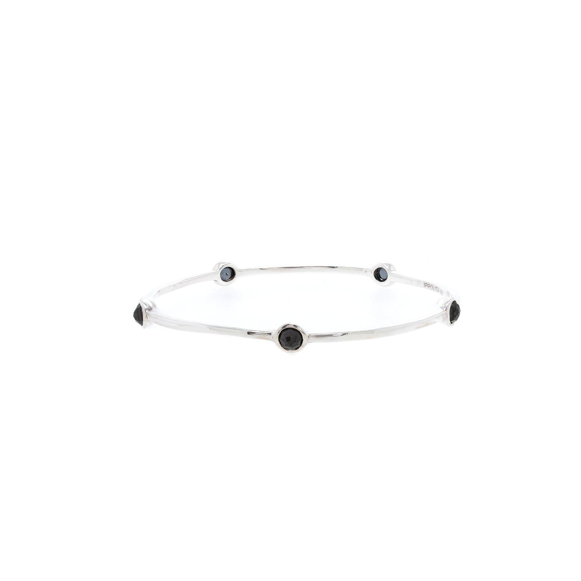 Ippolita Hematite Five Stone Bangle Bracelet