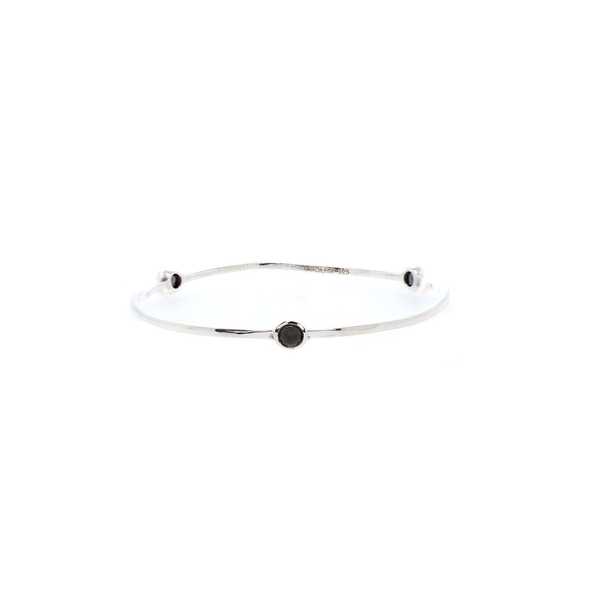 Ippolita Hematite Three Stone Bangle Bracelet