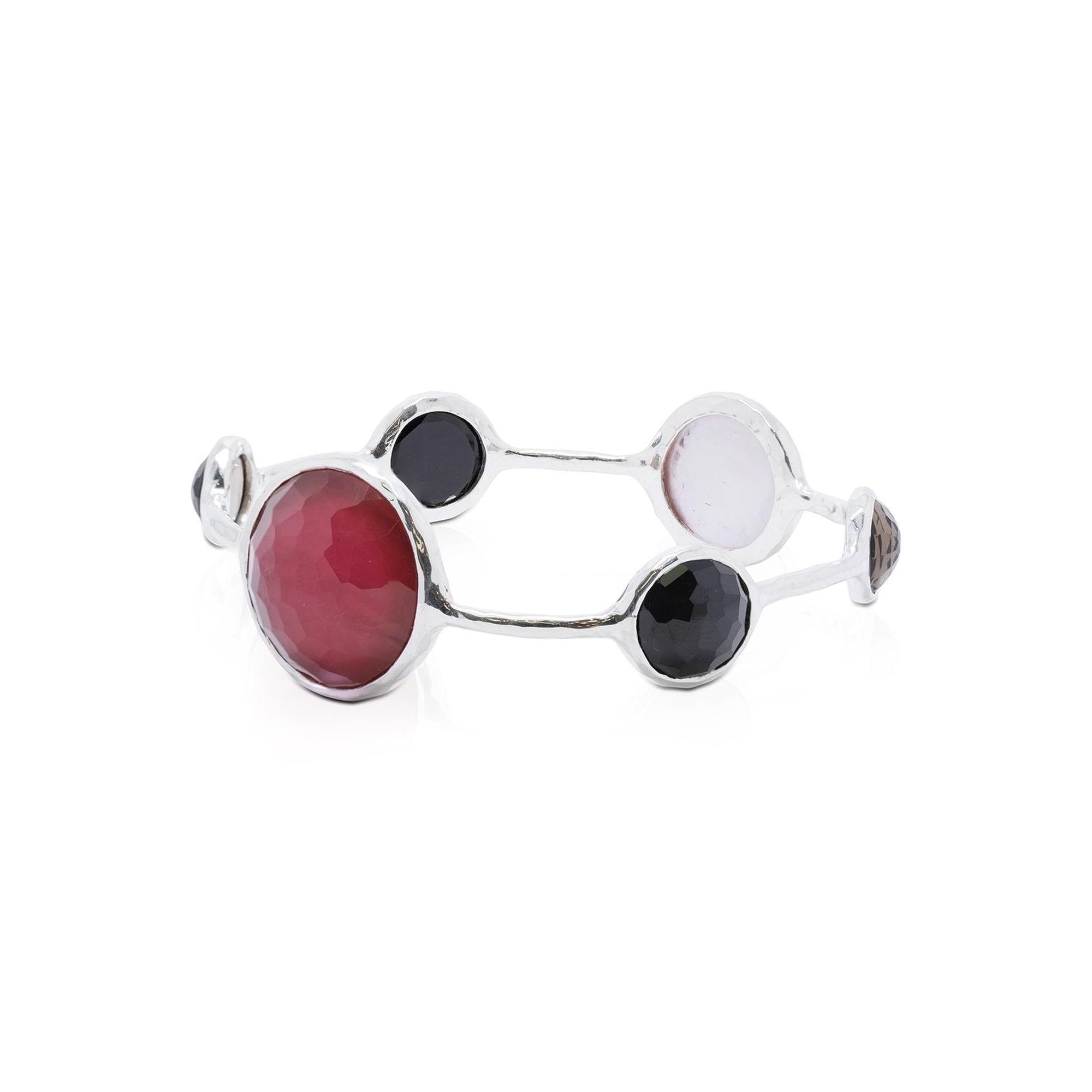 Ippolita Lollipop Mother of Pearl, Onyx & Smokey Quartz Triplet Bangle