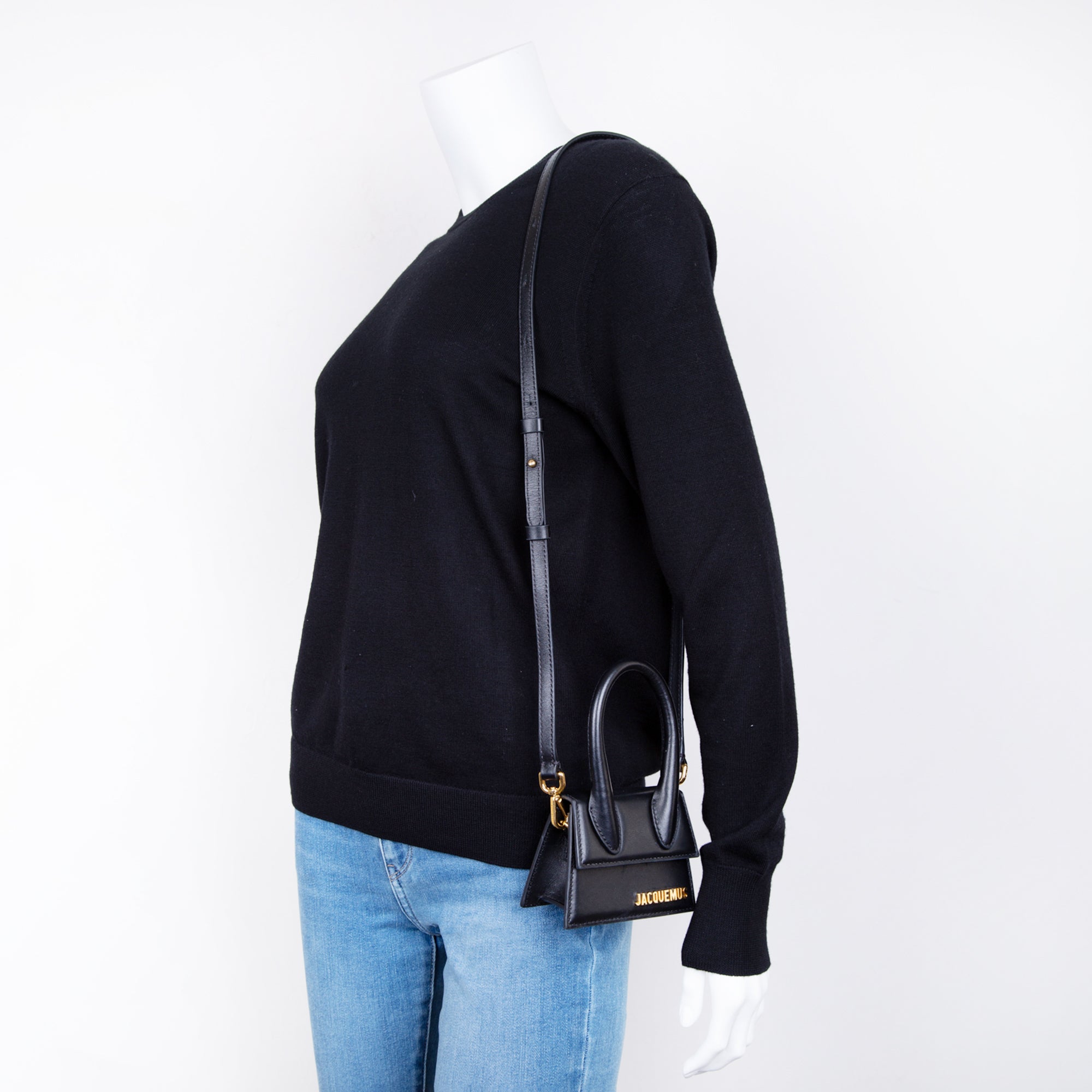 Jacquemus Mini Signature Leather Le Chiquito Handle Bag w/ Strap