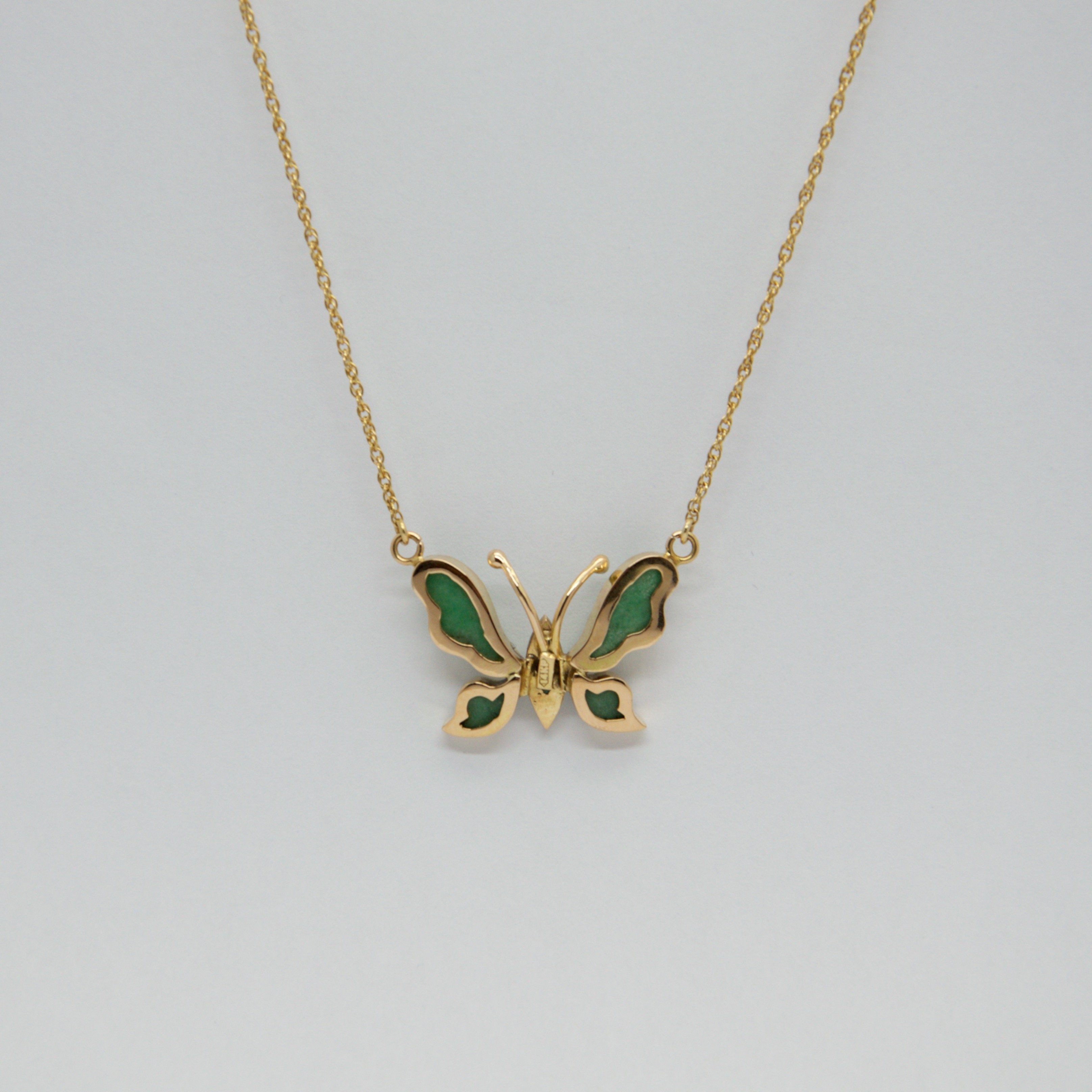 Jade Butterfly Pendant Necklace