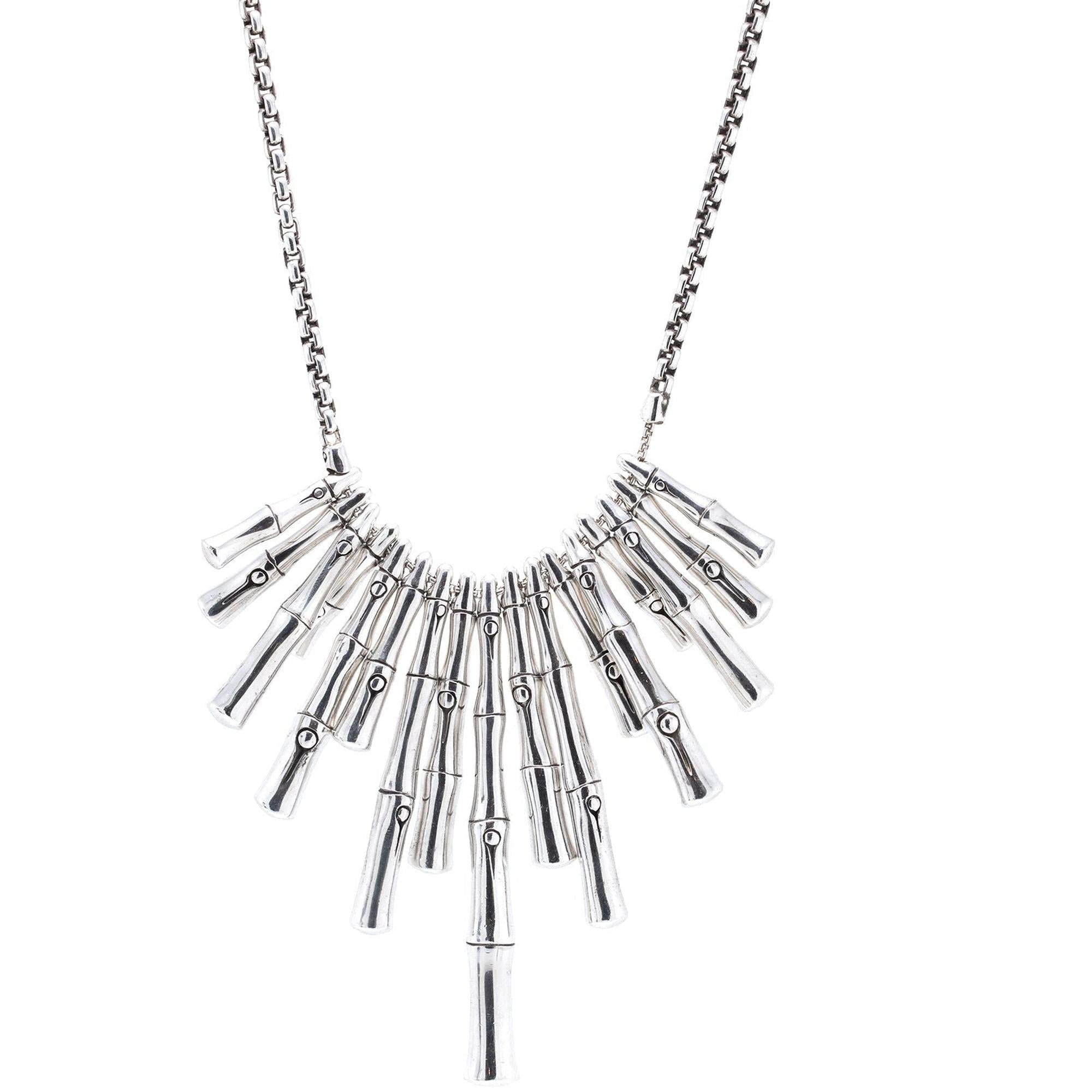 John Hardy Bamboo Dangling Bib Necklace