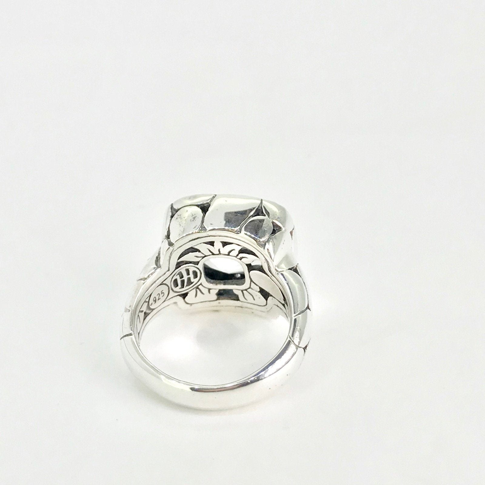 John Hardy Batu Kali square White Topaz ring