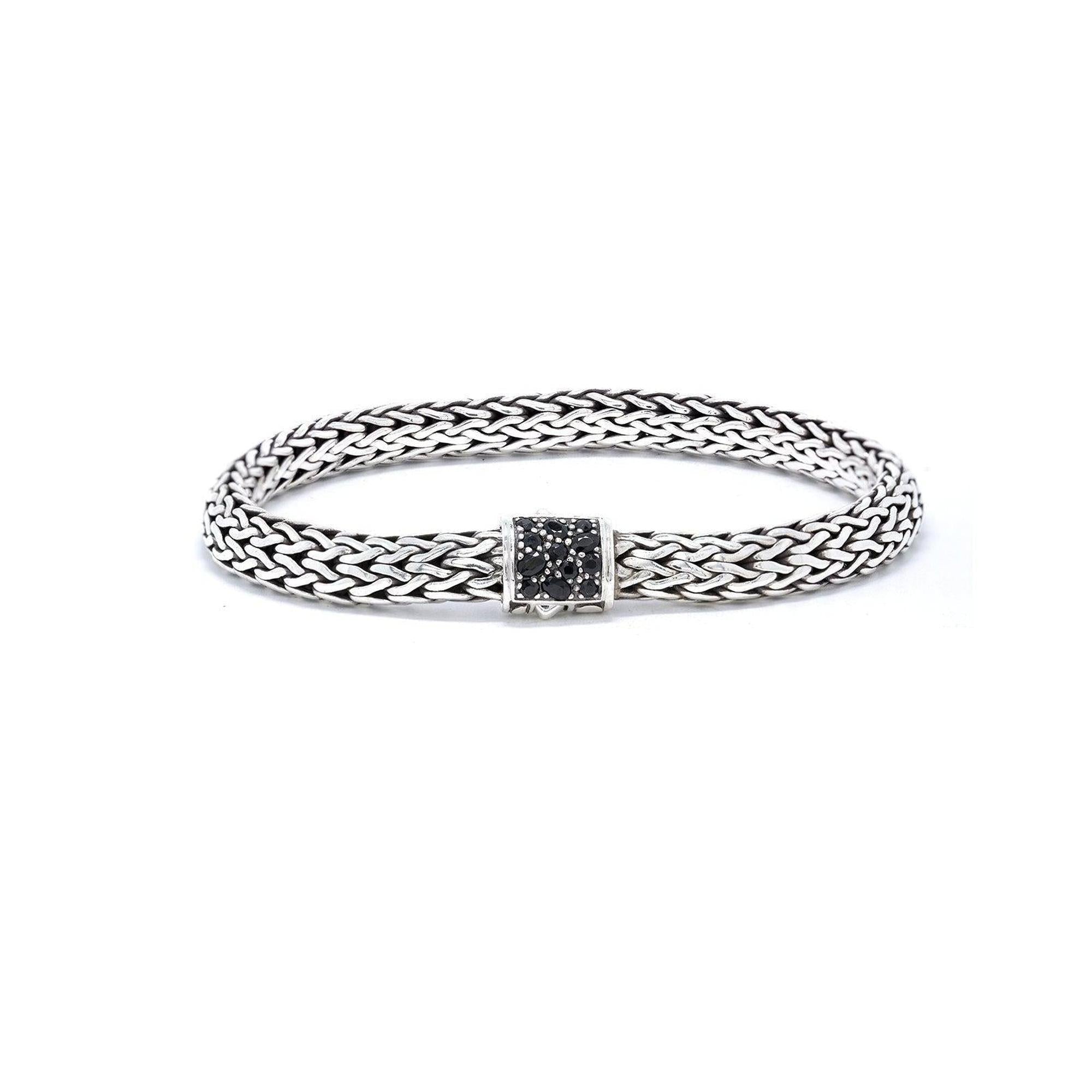 John Hardy Classic Chain Bracelet with Black Sapphires