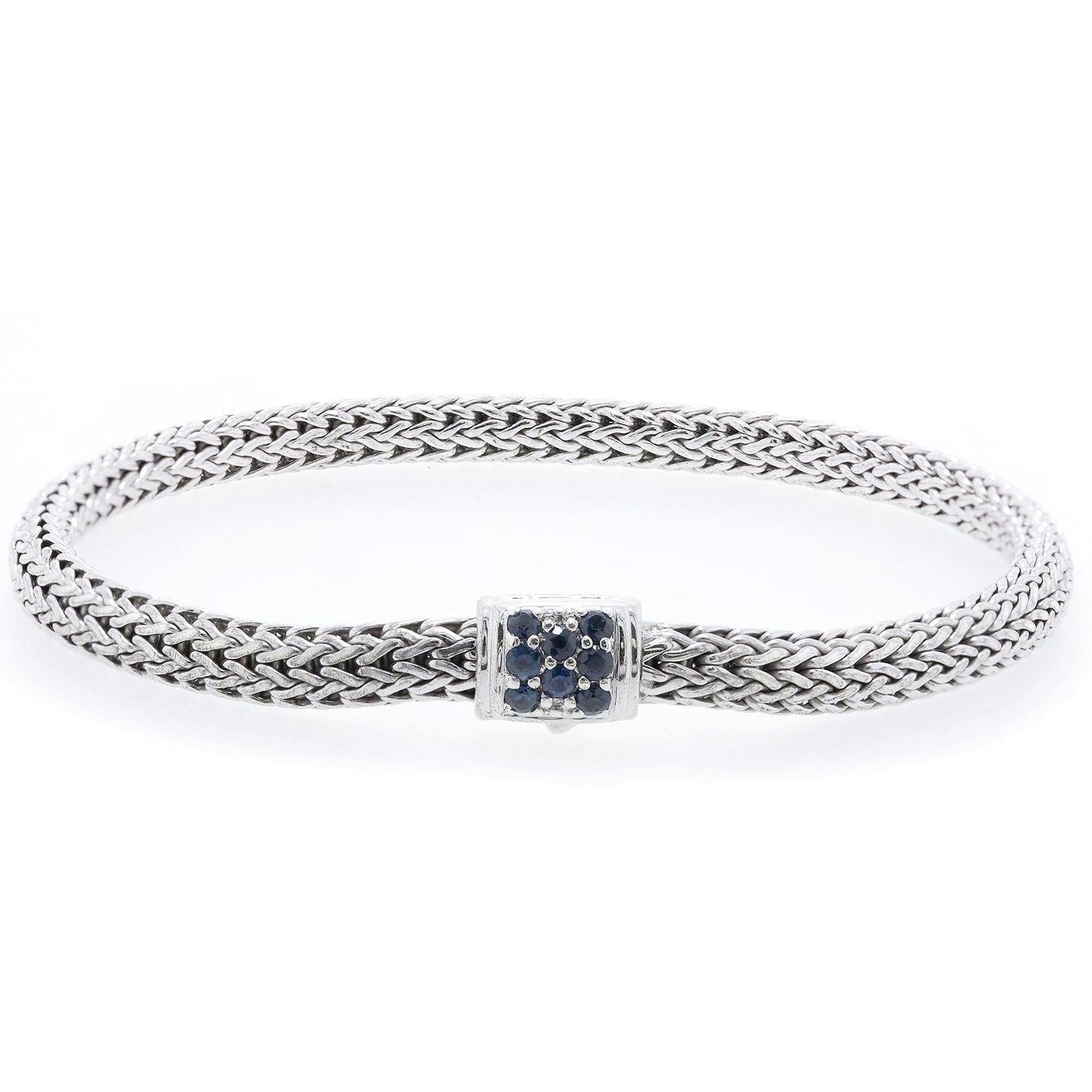 John Hardy Classic Chain Bracelet with Blue Sapphires