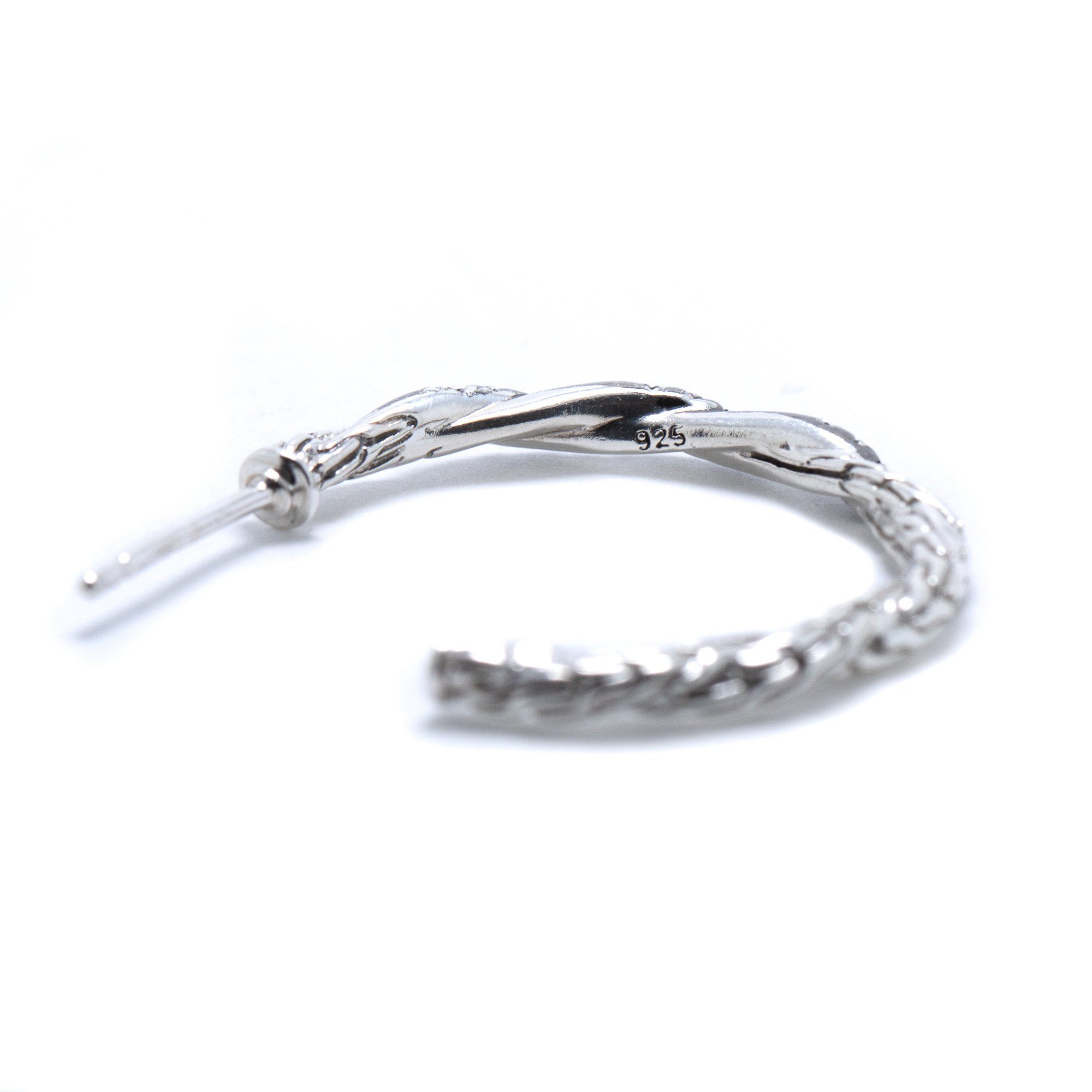 John Hardy Classic Chain Hoop Earrings with Black Sapphires