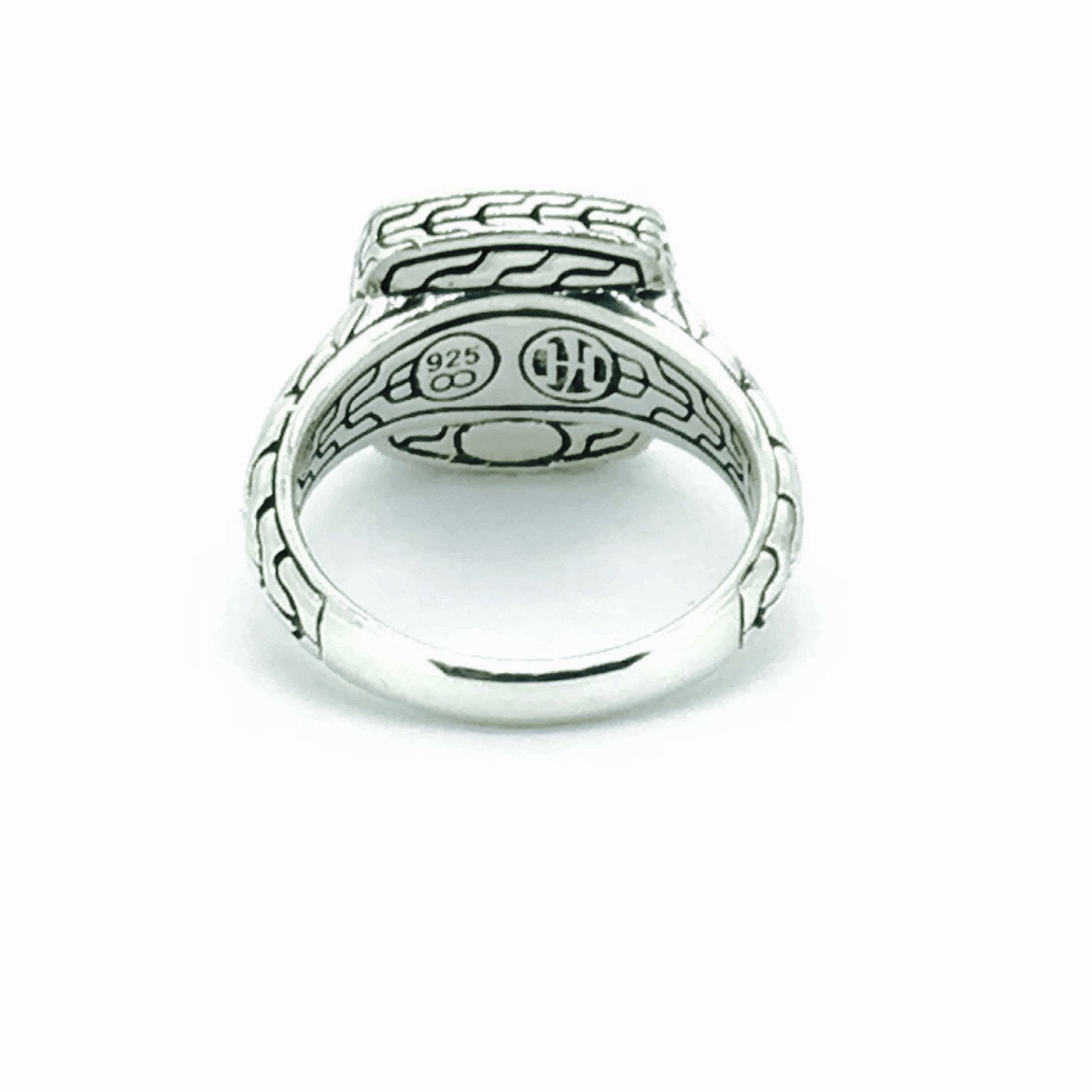John Hardy Classic Chain Ring Set with Crystal in Sterling Silver