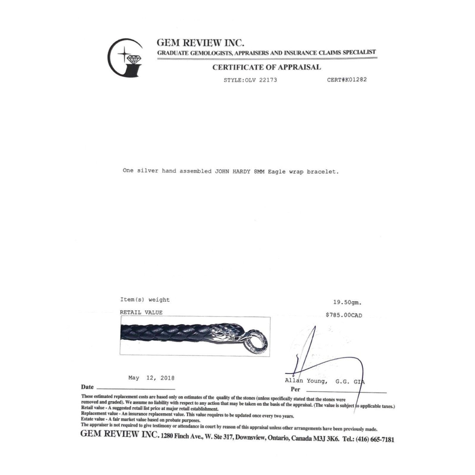 John Hardy Eagle Wrap Leather Bracelet