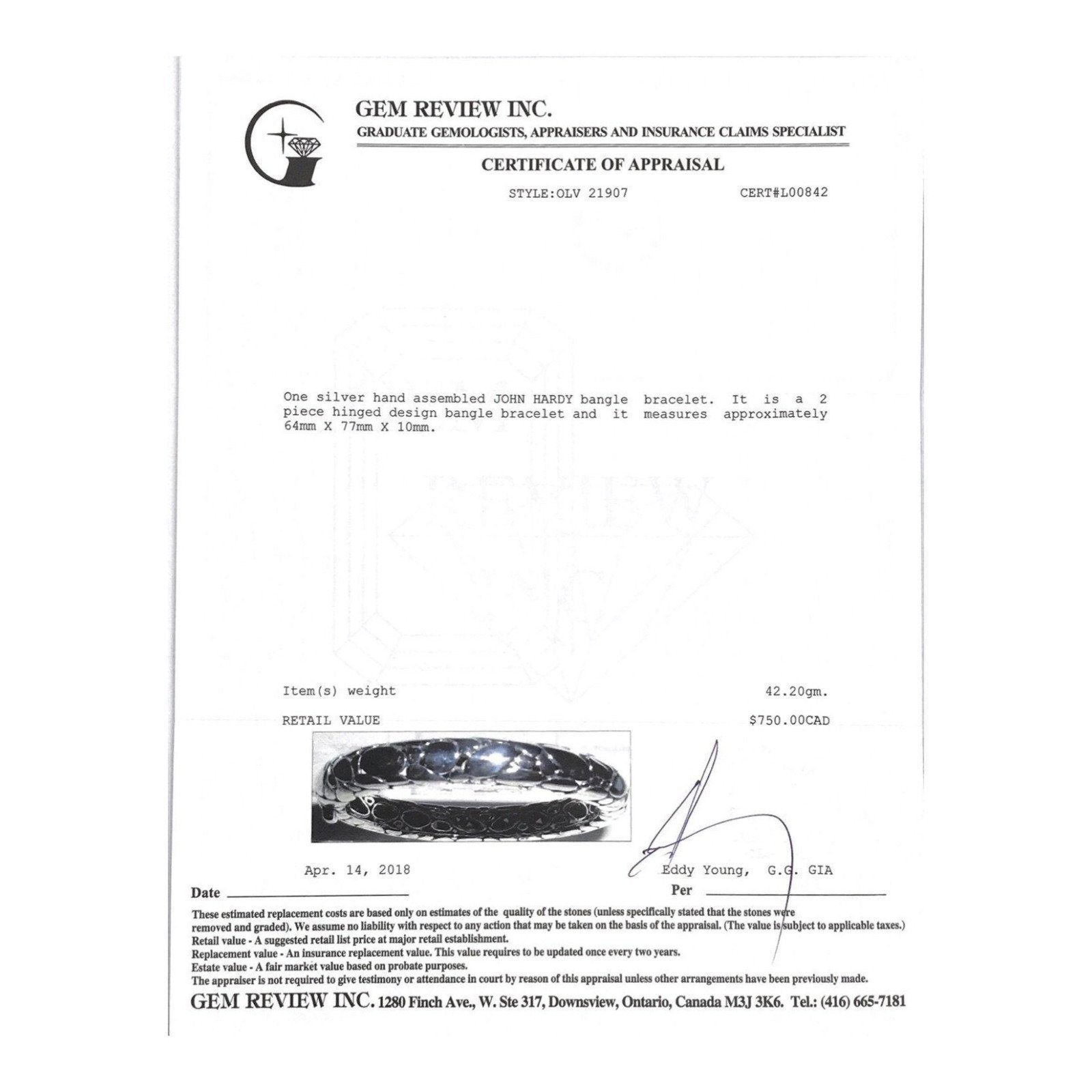 John Hardy Kali Hinged Bangle Bracelet