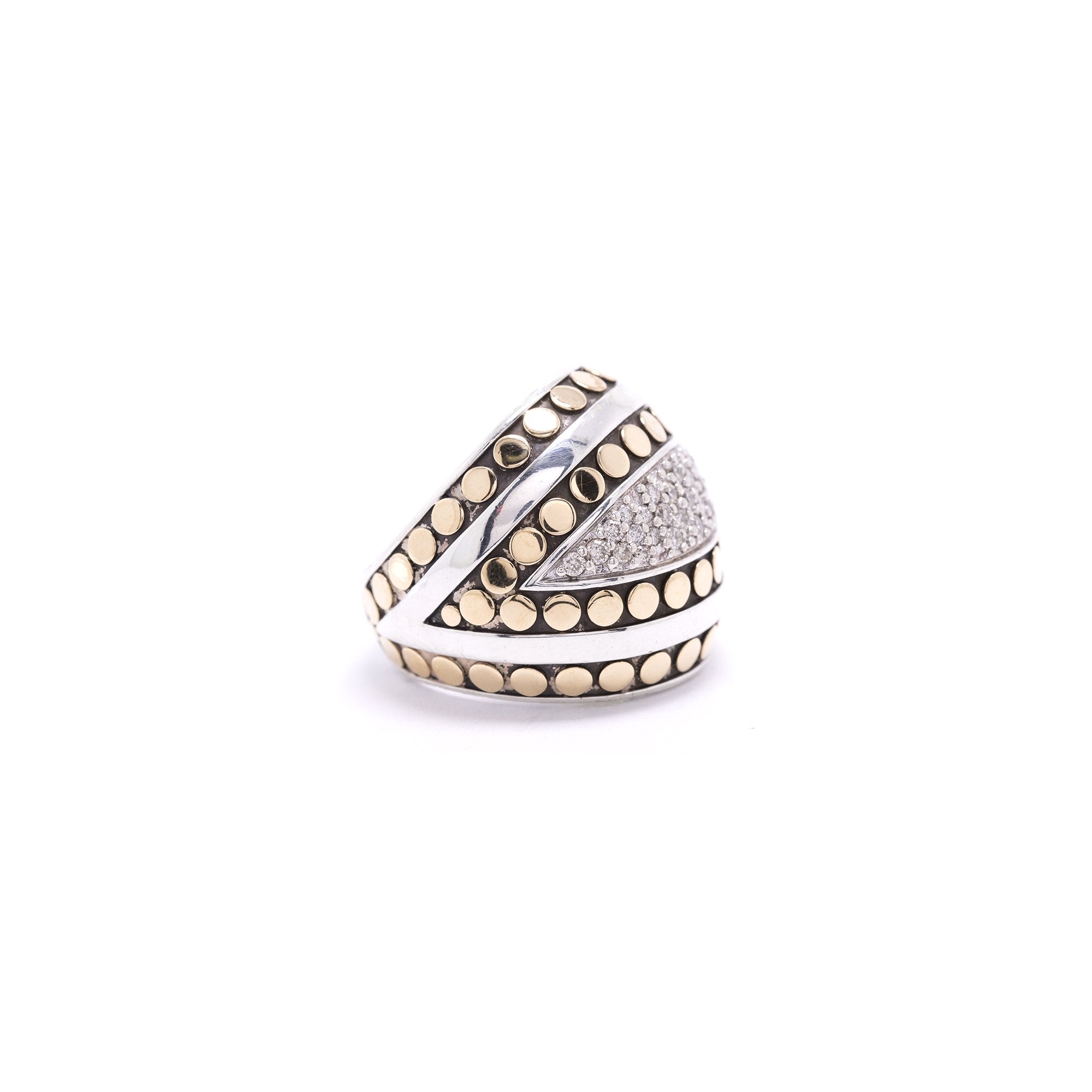 John Hardy Two-Tone Diamond Dot Ring