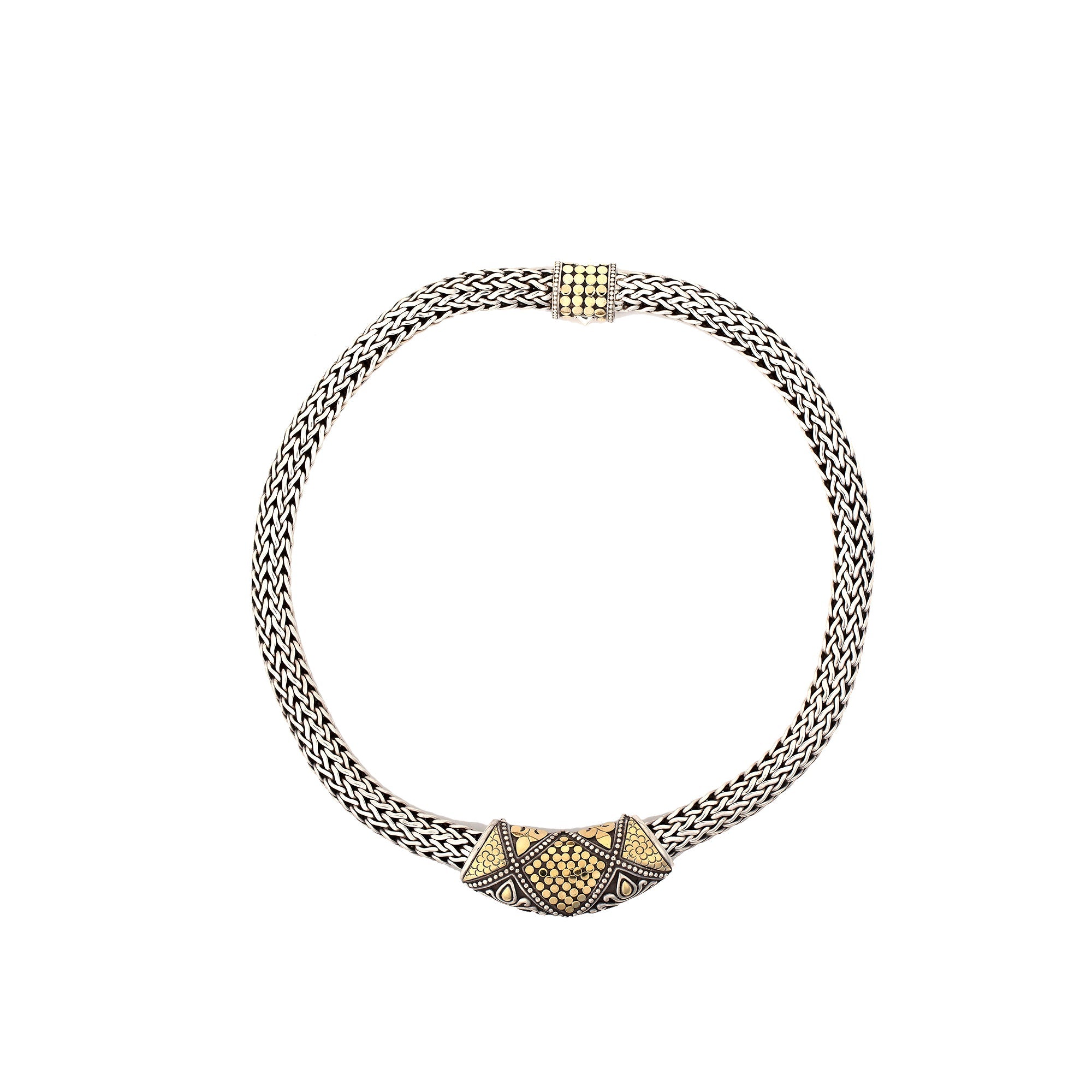 John Hardy Two-Tone Dot Slide Pendant on Classic Chain Necklace