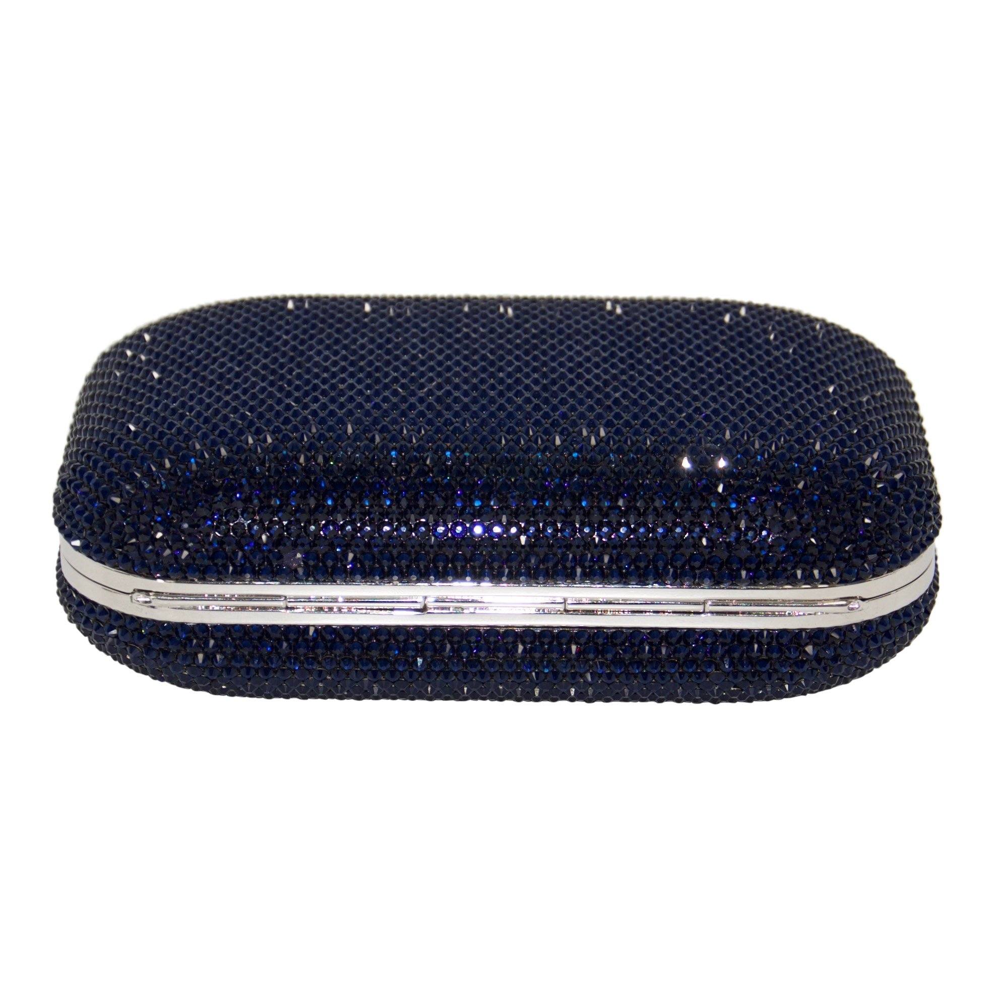 Judith Leiber Blue Slide Lock Clutch
