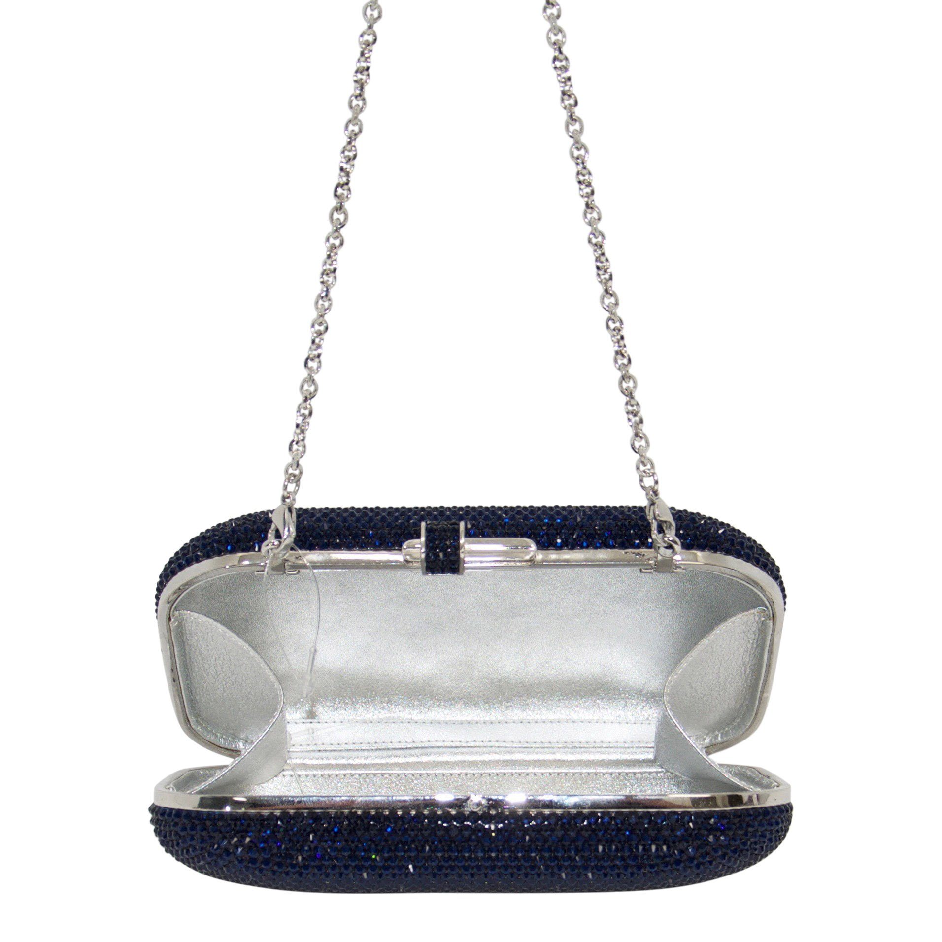 Judith Leiber Blue Slide Lock Clutch