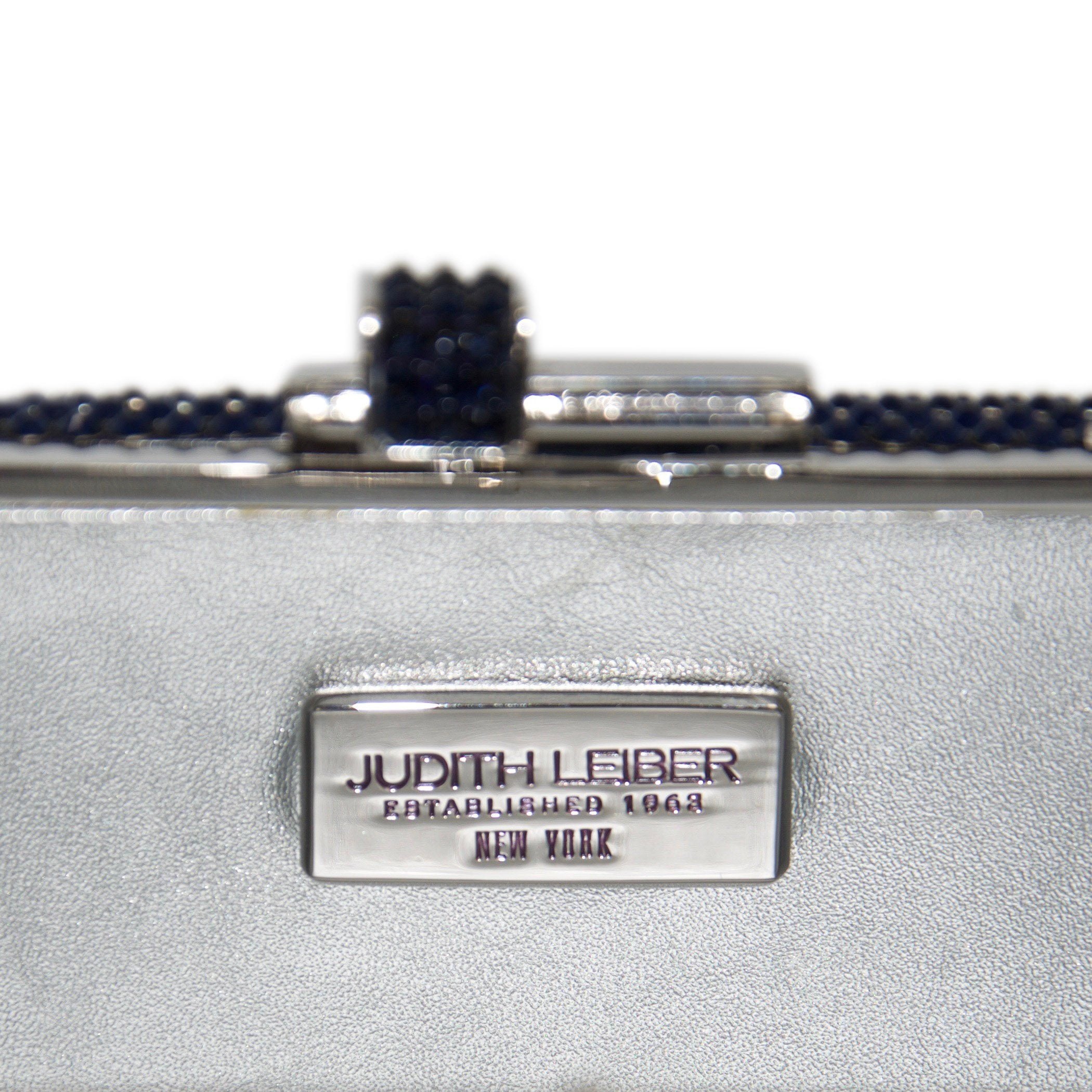 Judith Leiber Blue Slide Lock Clutch
