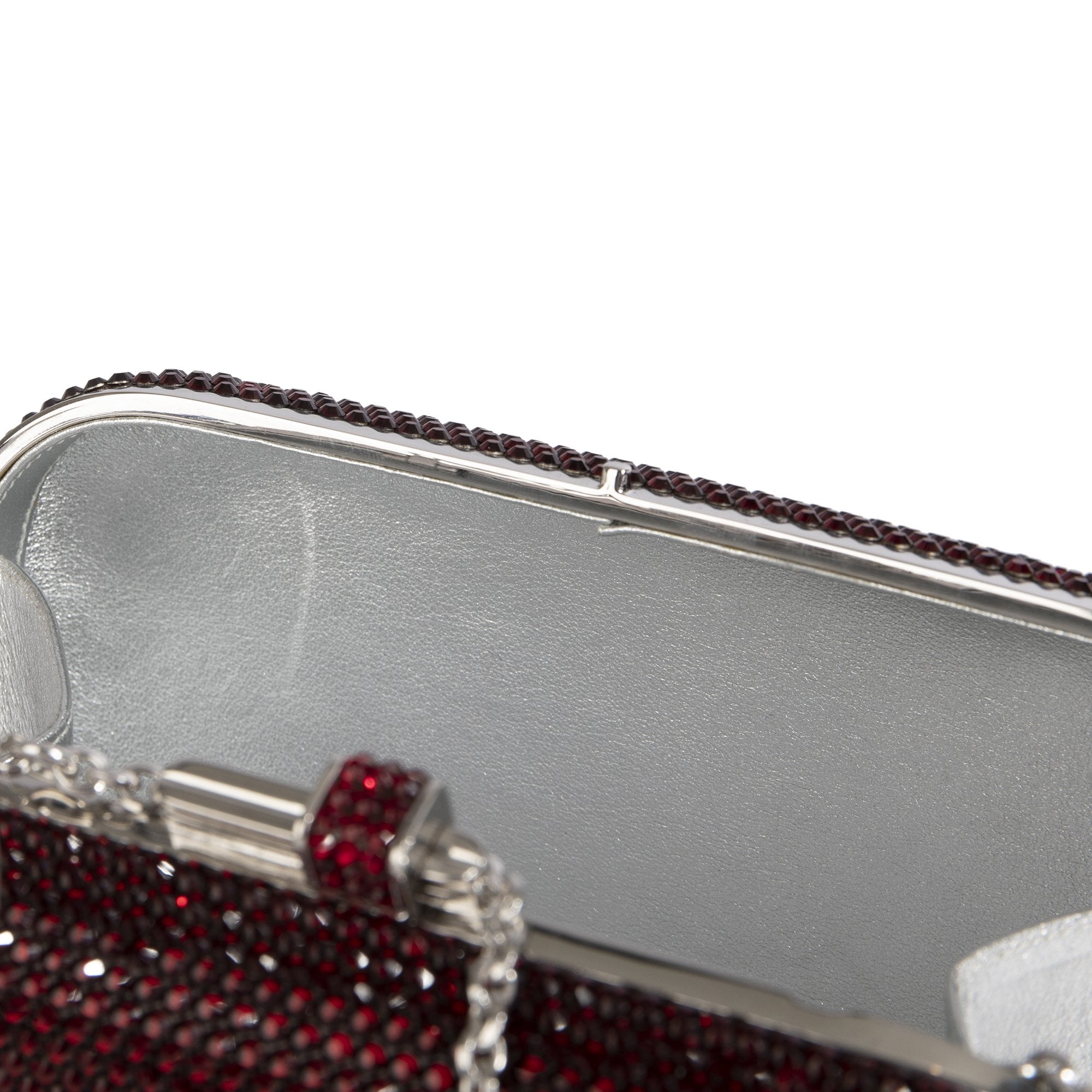 Judith Leiber Red Slide Lock Clutch