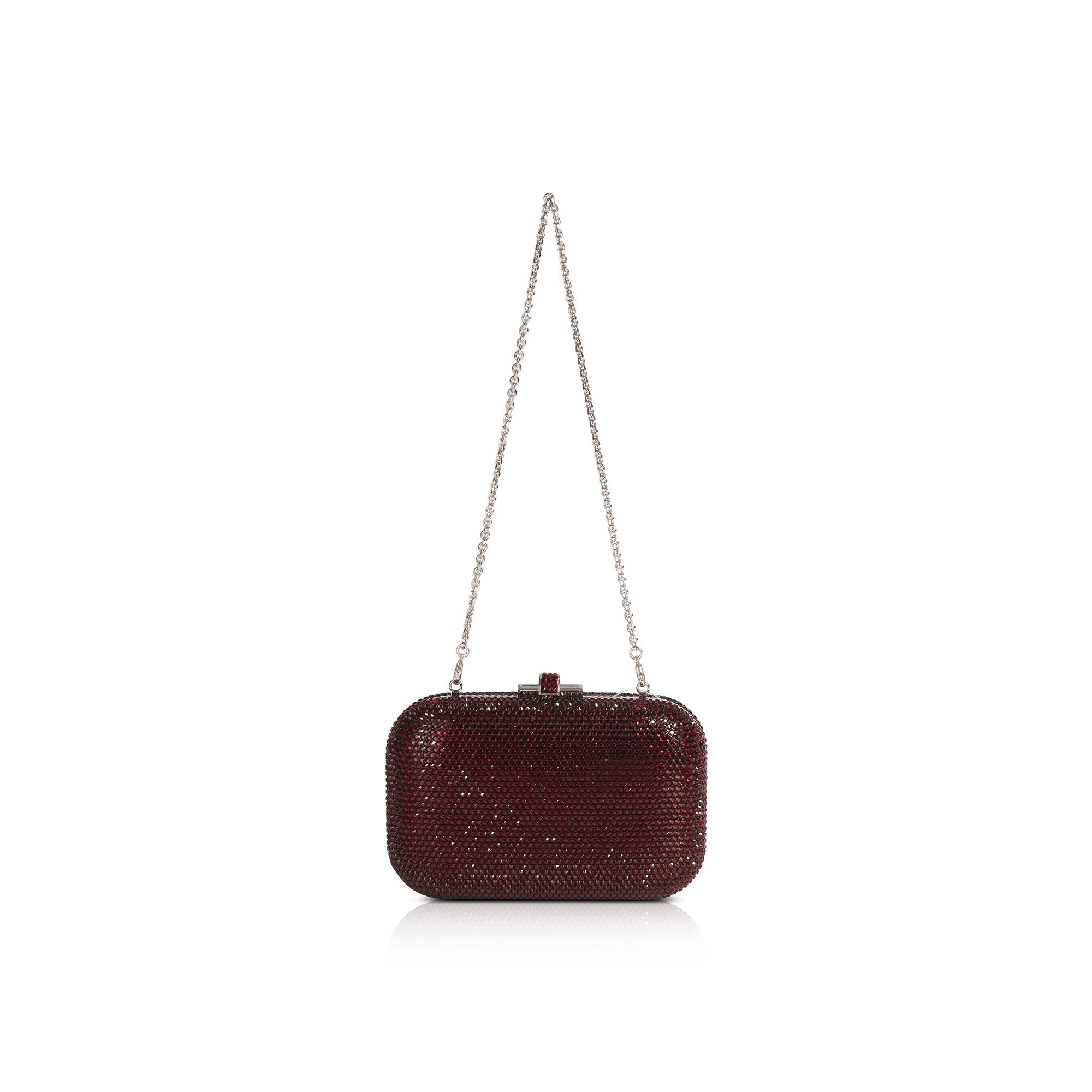 Judith Leiber Red Slide Lock Clutch