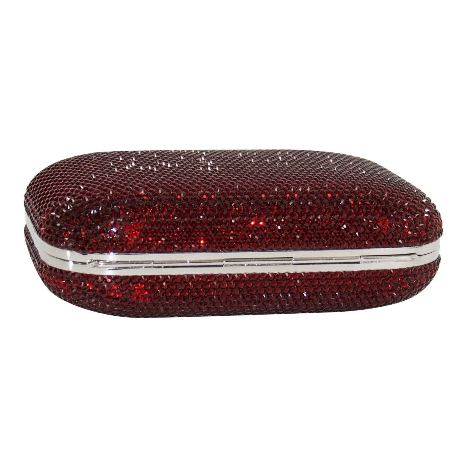 Judith Leiber Red Slide Lock Clutch
