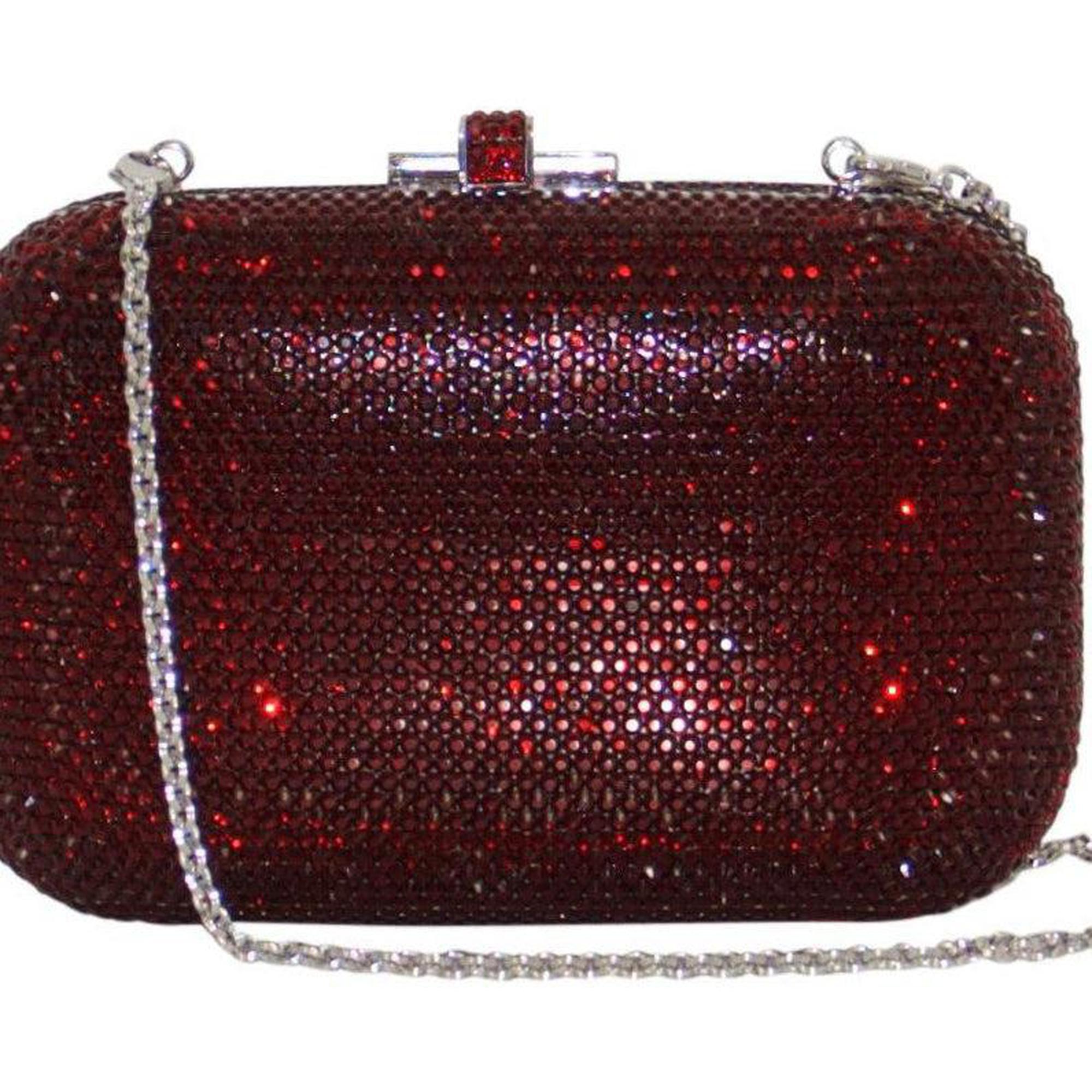 Judith Leiber Red Slide Lock Clutch