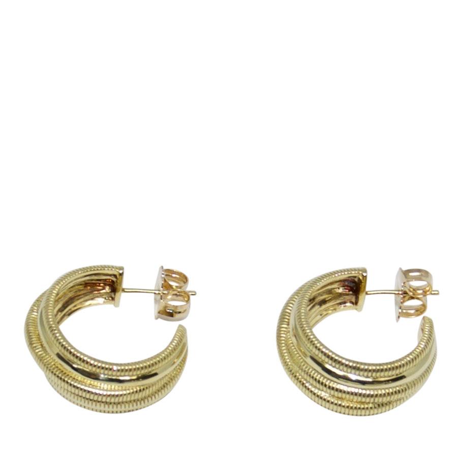 Judith Ripka 18k Gold Mercer Crossover Hoop Earrings