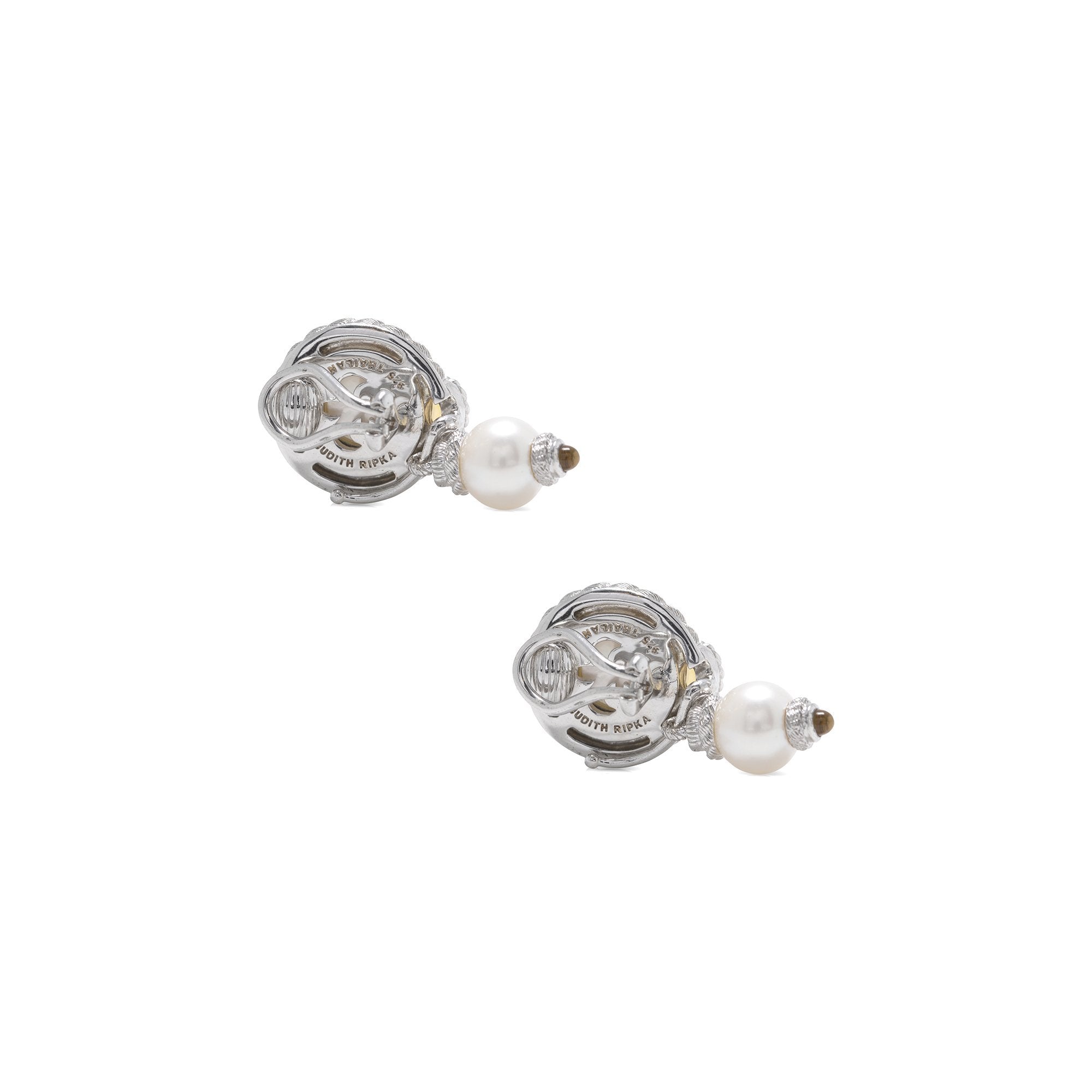 Judith Ripka Garland Pearl and Citrine Drop Earrings