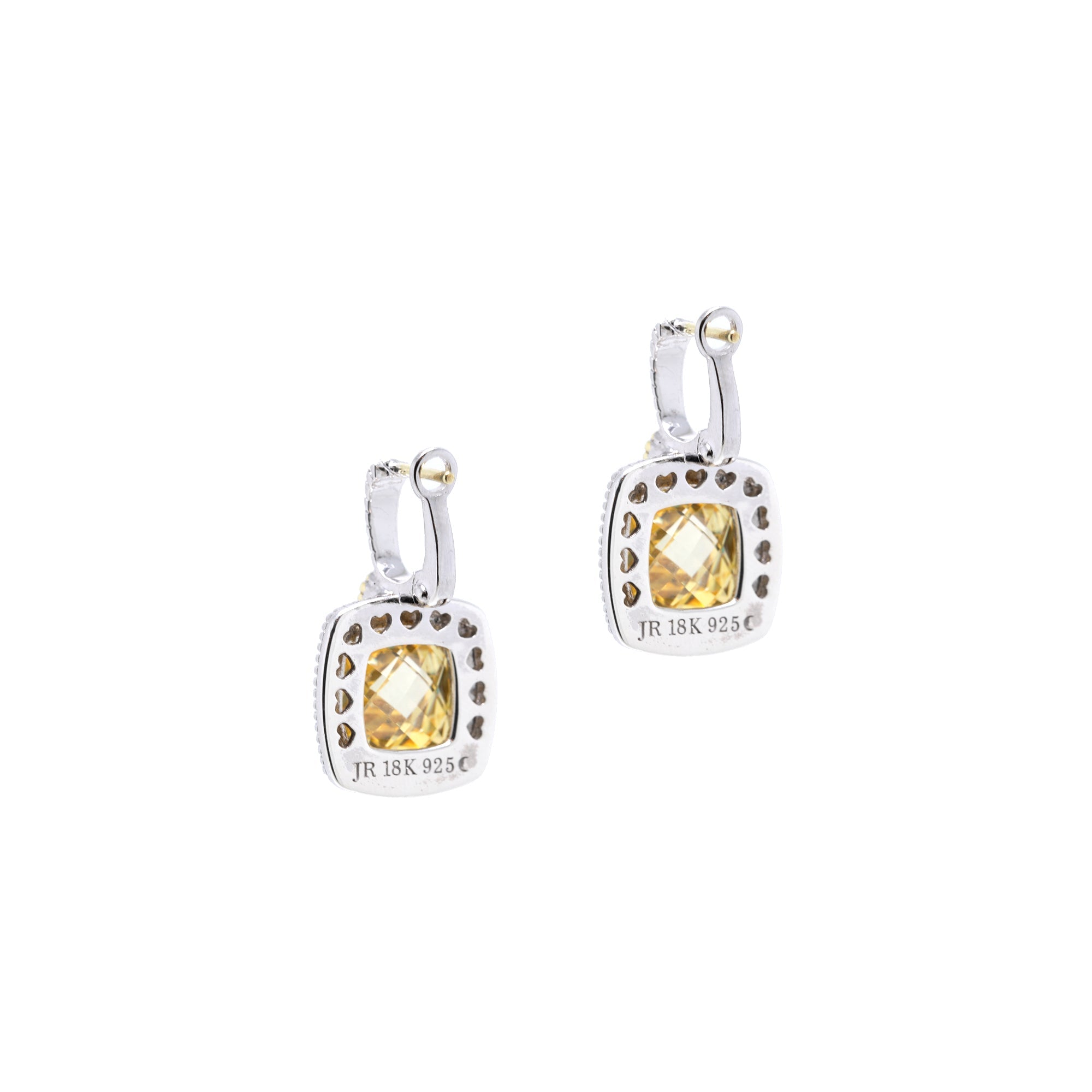 Judith Ripka Two-Tone Canary Crystal & Diamond Lola Drop Earrings