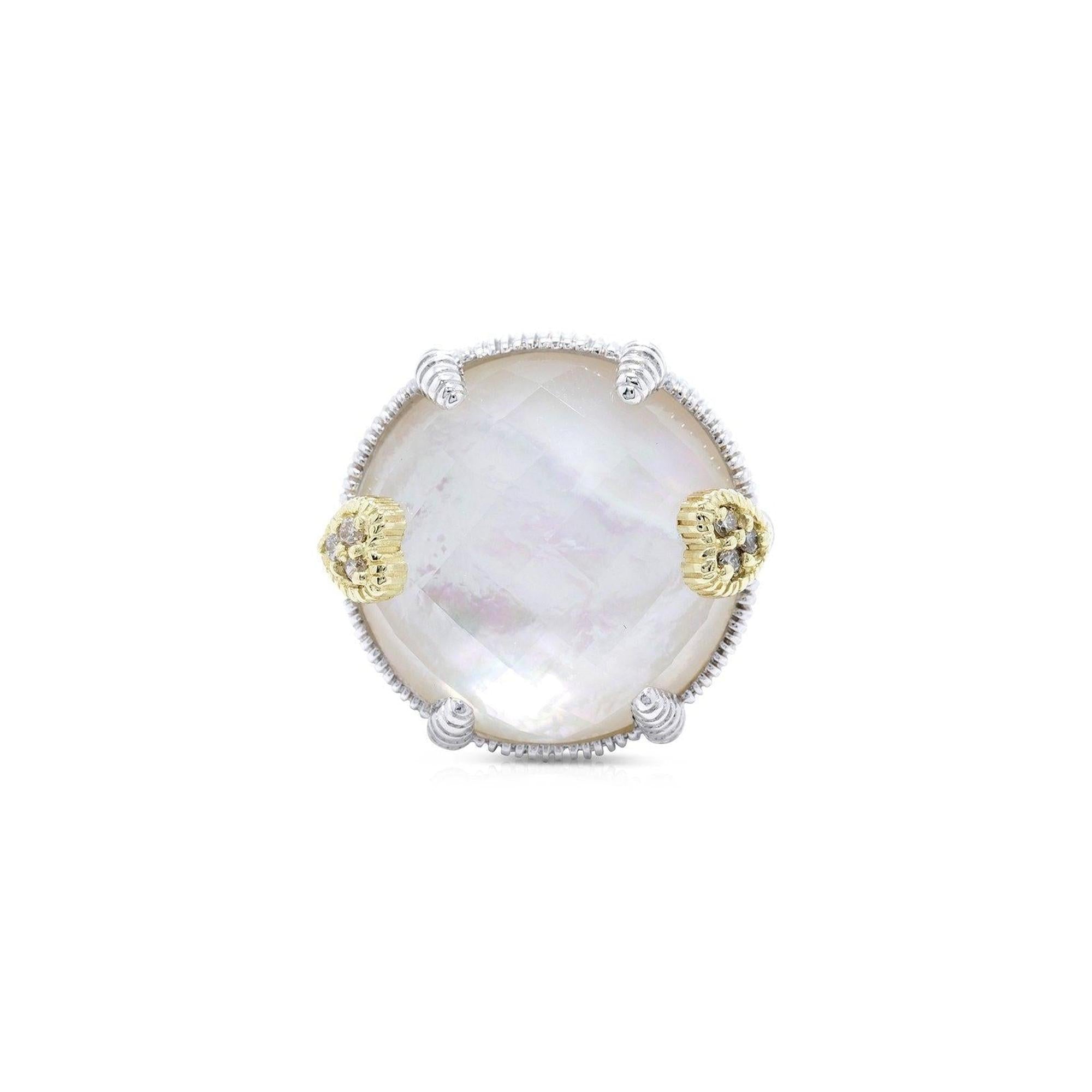 Judith Ripka Two-Tone Mother of Pearl Doublet and Diamond Ring