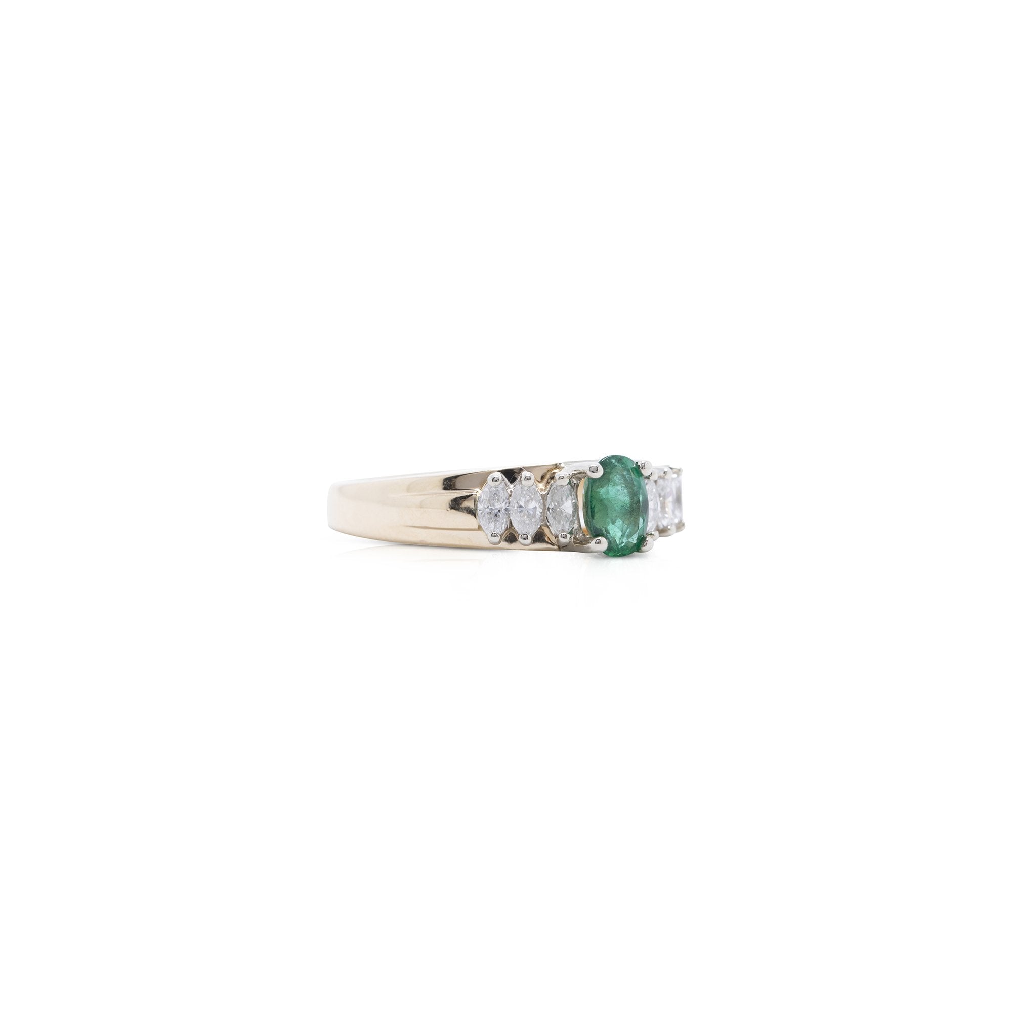 LIBCO Emerald and Diamond Cocktail Ring