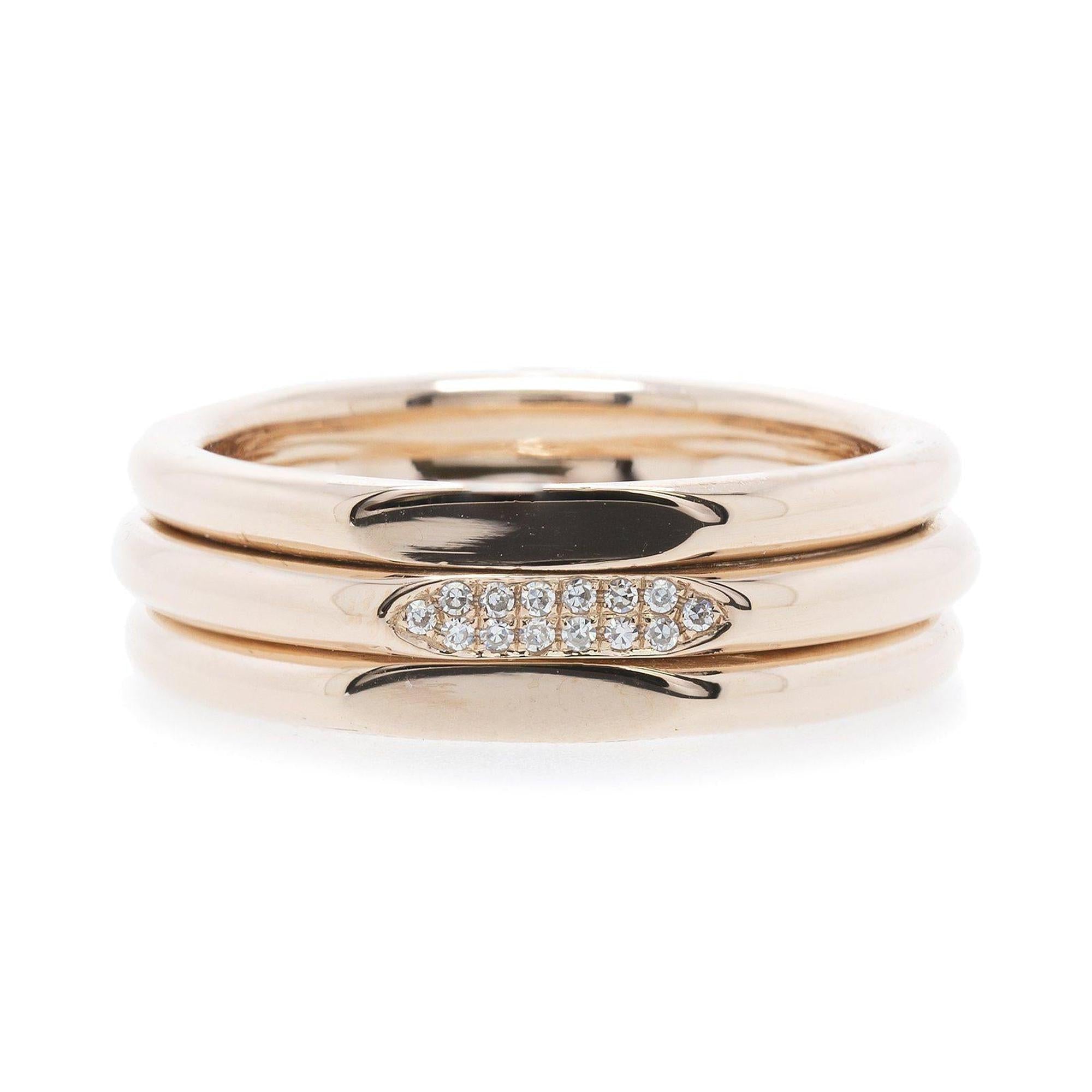 Links of London 18k Rose Gold and Diamond 20/20 Classic Ring