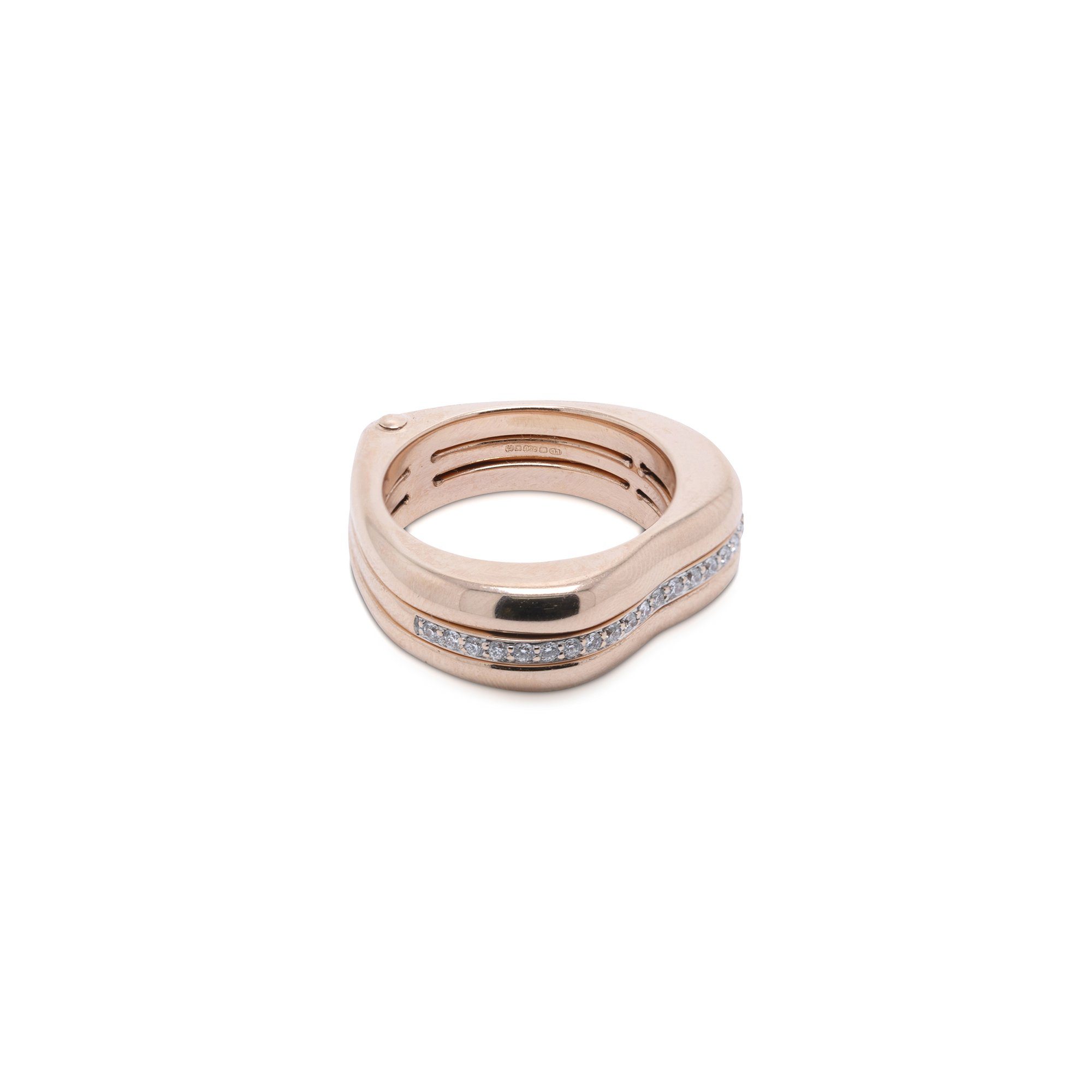 Links of London 18k Rose Gold and Diamond Love Note Ring