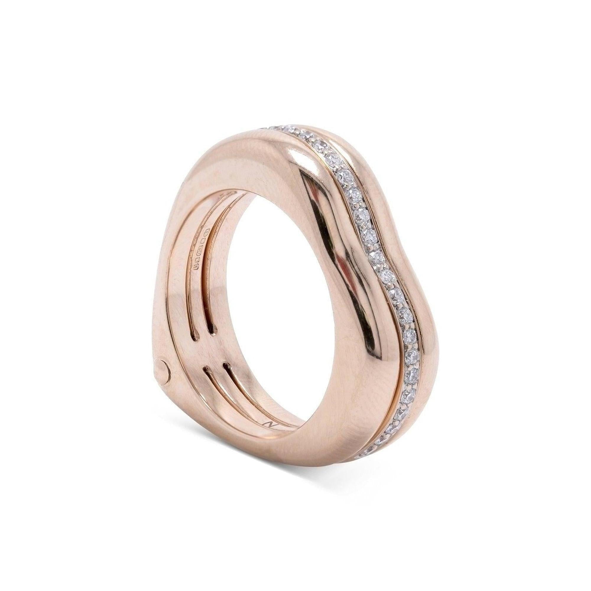 Links of London 18k Rose Gold and Diamond Love Note Ring