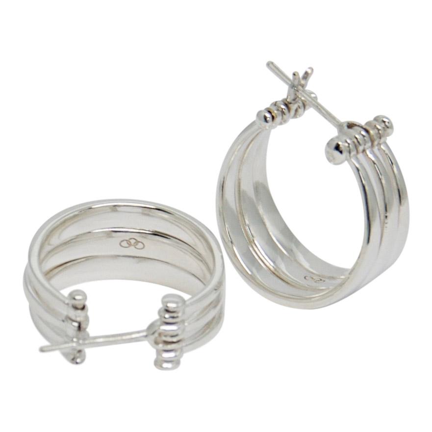 Links of London 3-Row Hinged Hoop Earrings