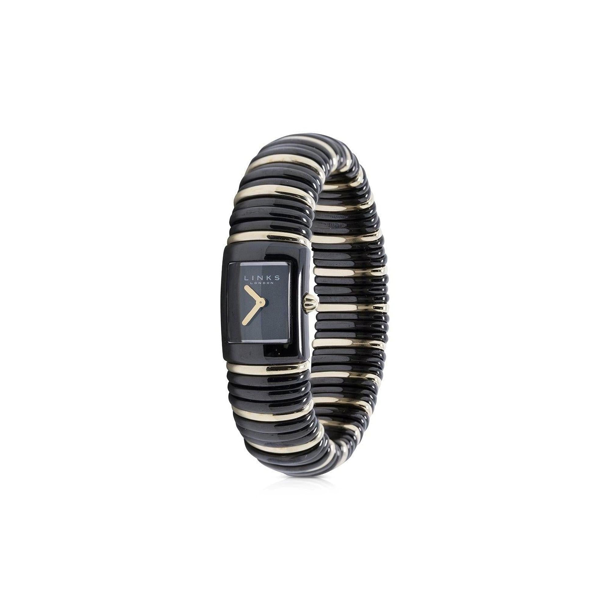 Links of London Black Ceramic and Gold Vermeil Sweetie Watch w/ Box