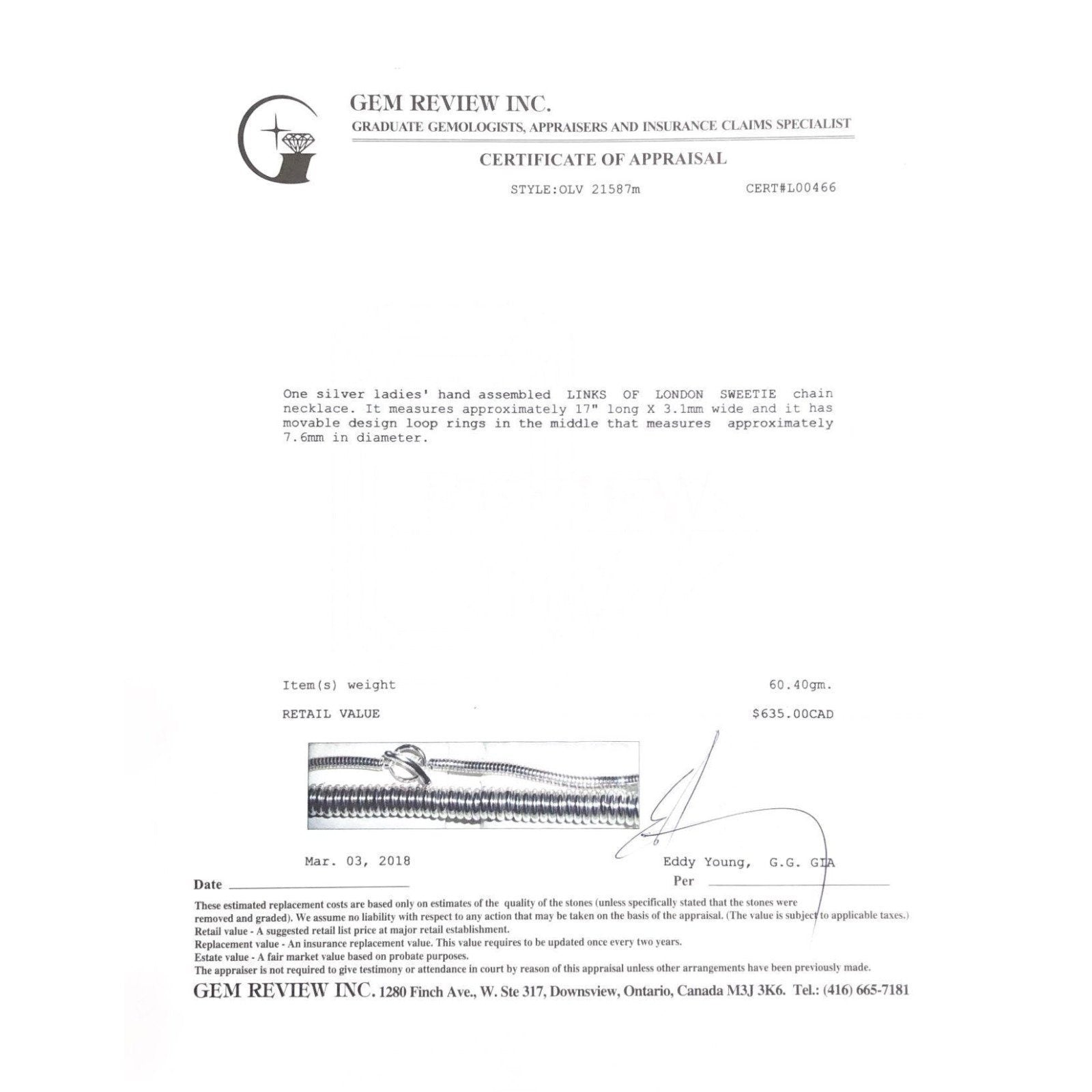 Links of London Sweetie Chain Necklace in Sterling Silver