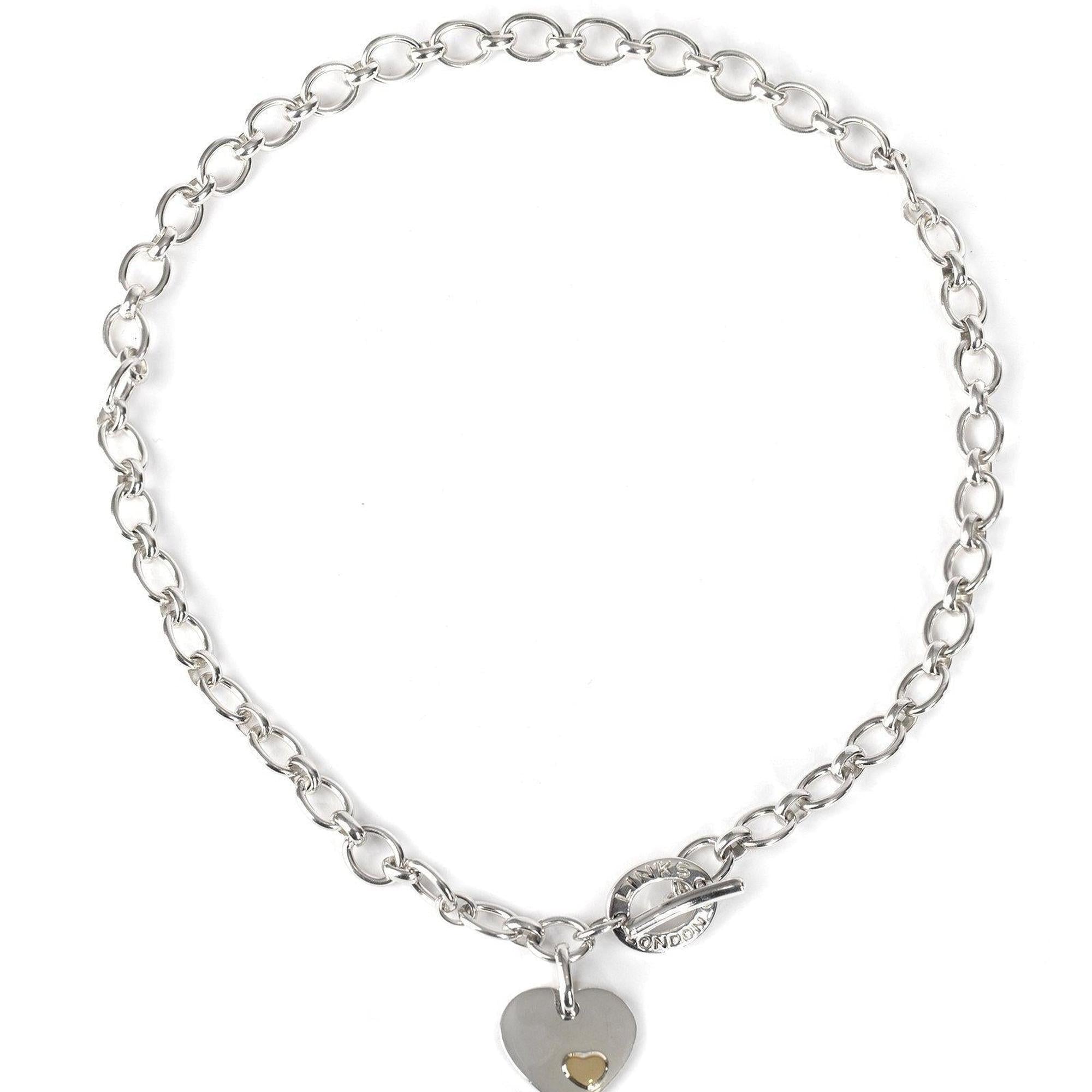 Links of London Two-Tone Heart Disc Charm Necklace