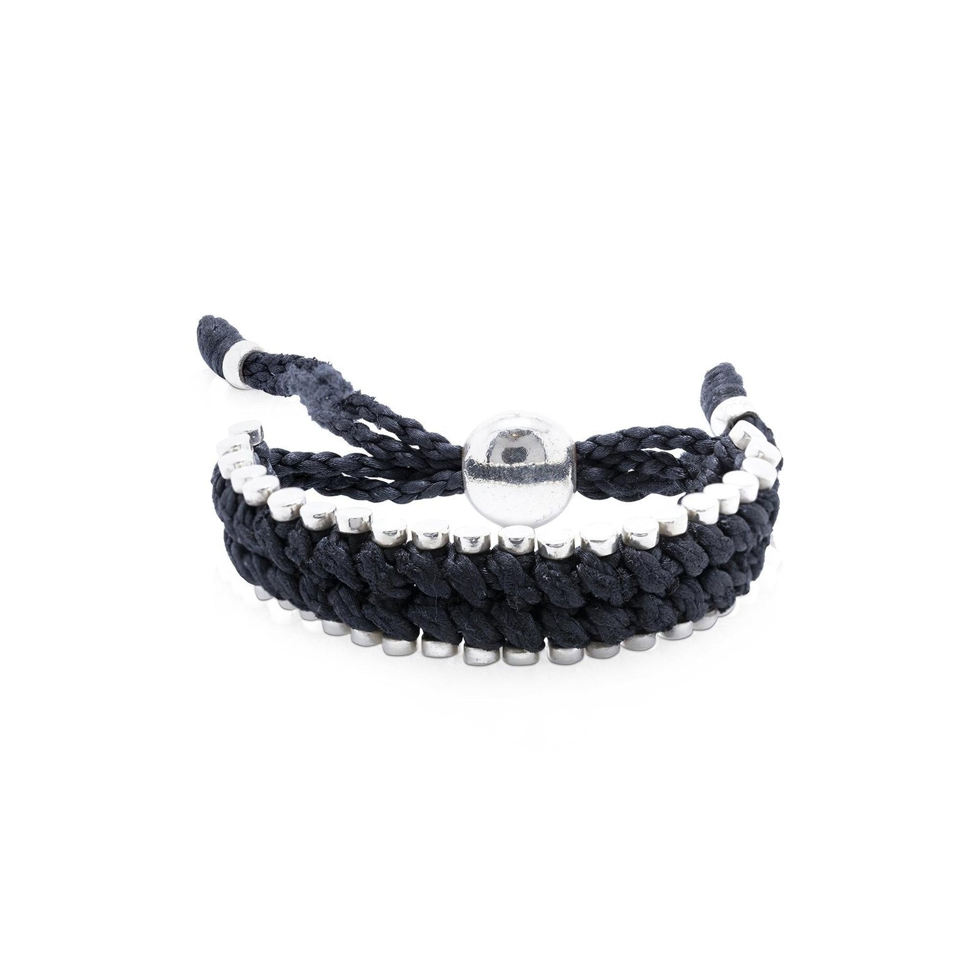 Links of London Wide Black Friendship Bracelet